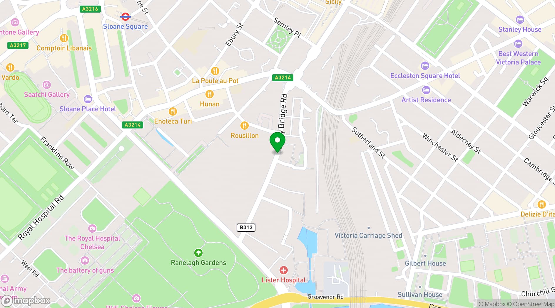 Map showing Ebury by Fat Macy's