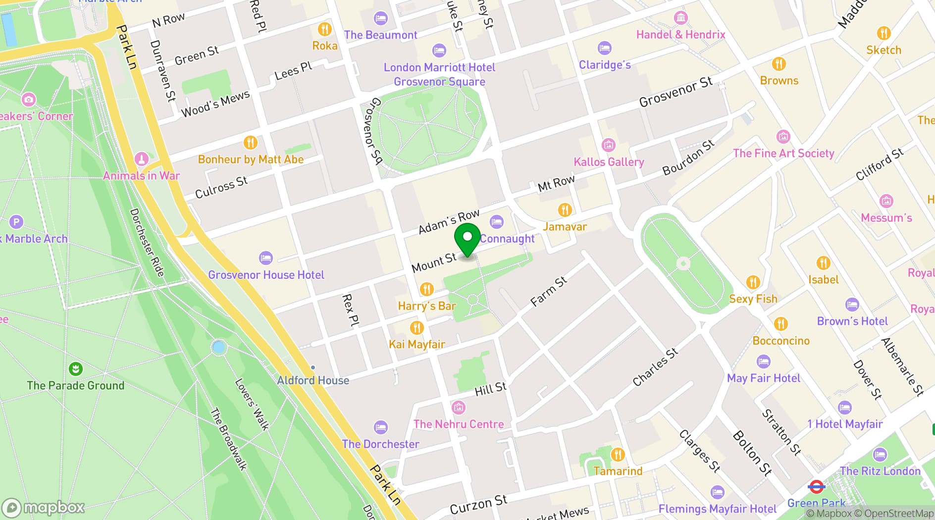 Map showing Hideaway