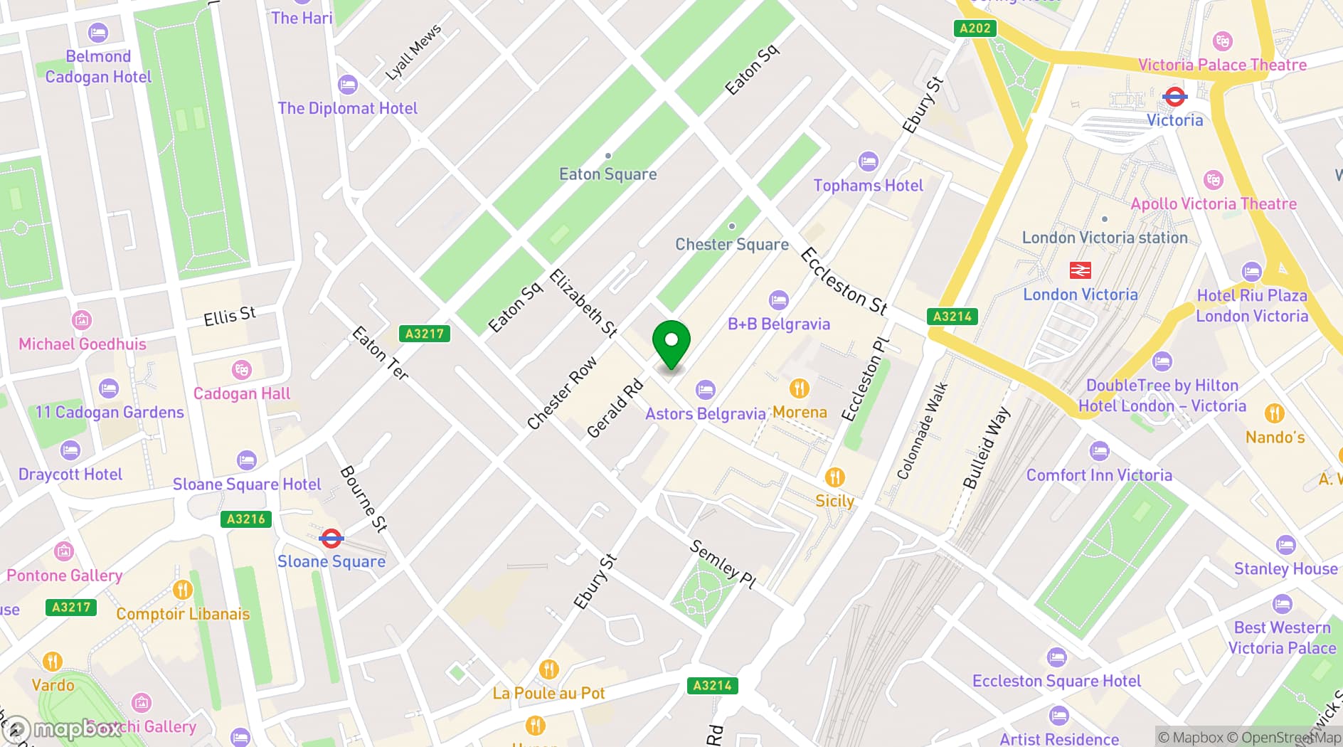 Map showing The Thomas Cubitt