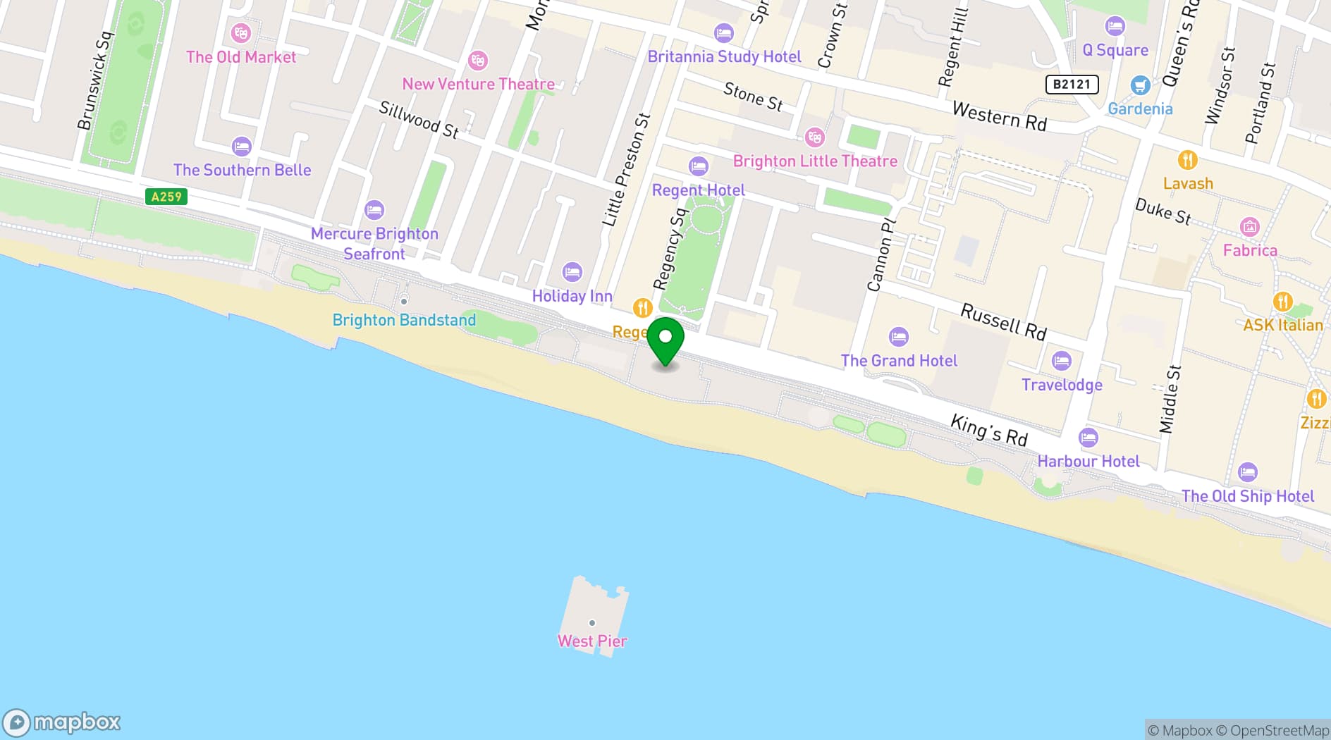 Map showing Brighton i360