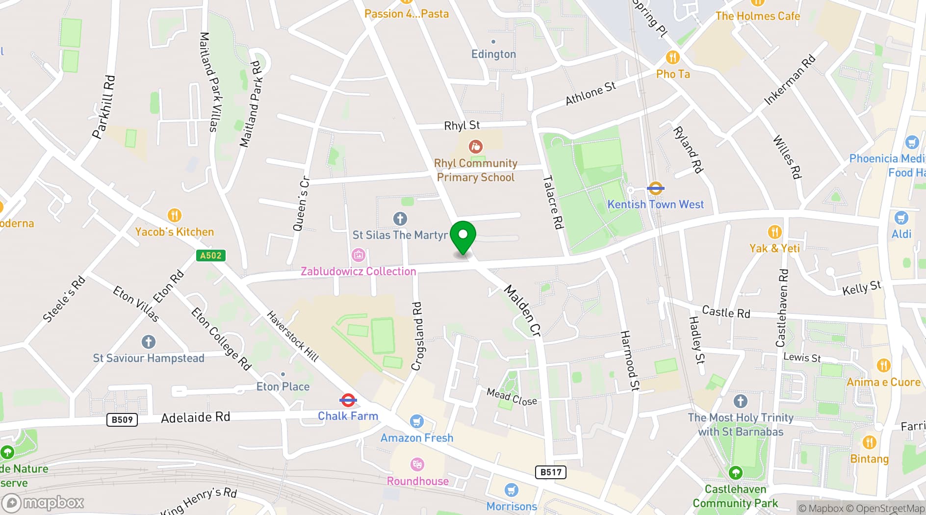 Map showing The Fiddler's Elbow