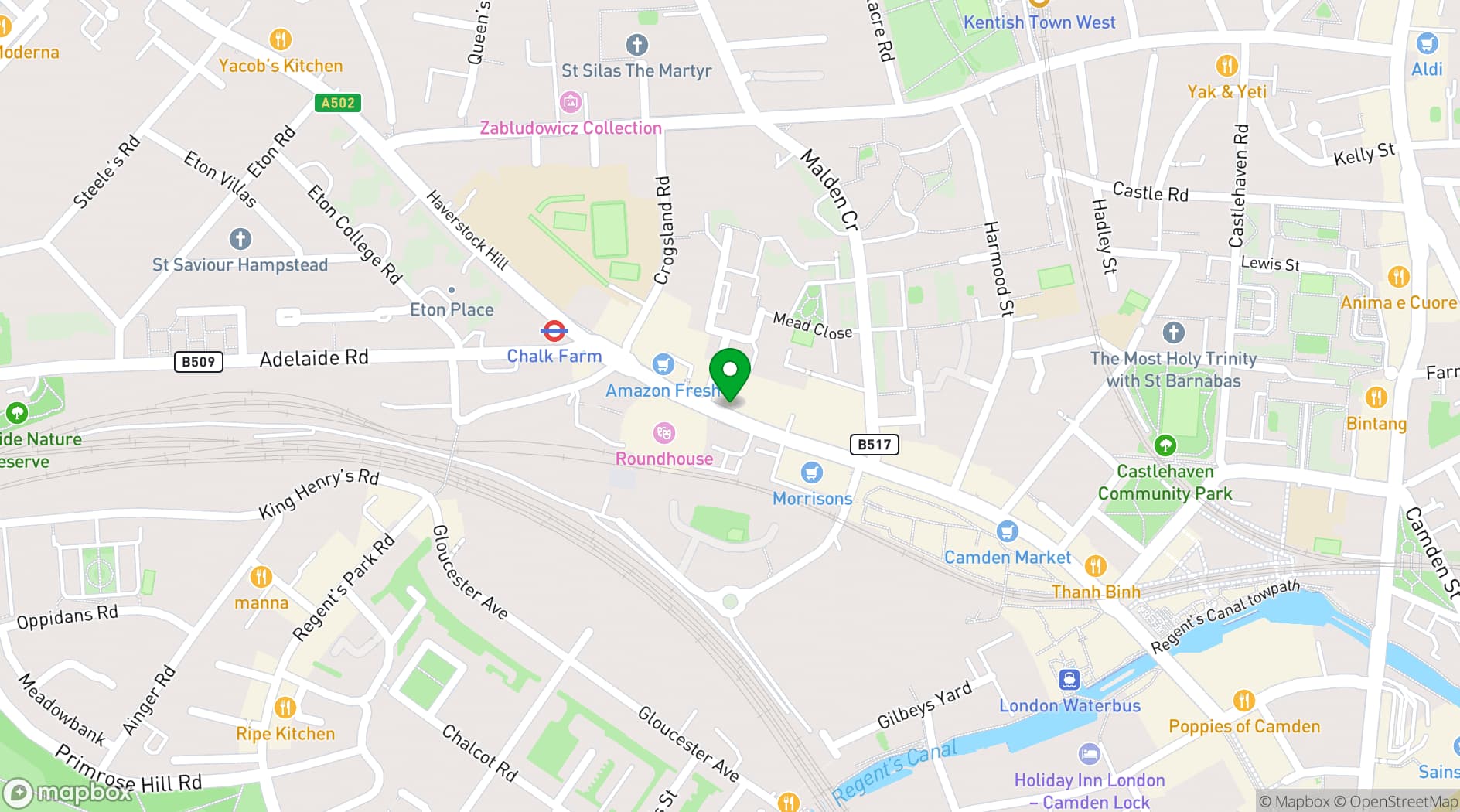 Map showing Trap Kitchen