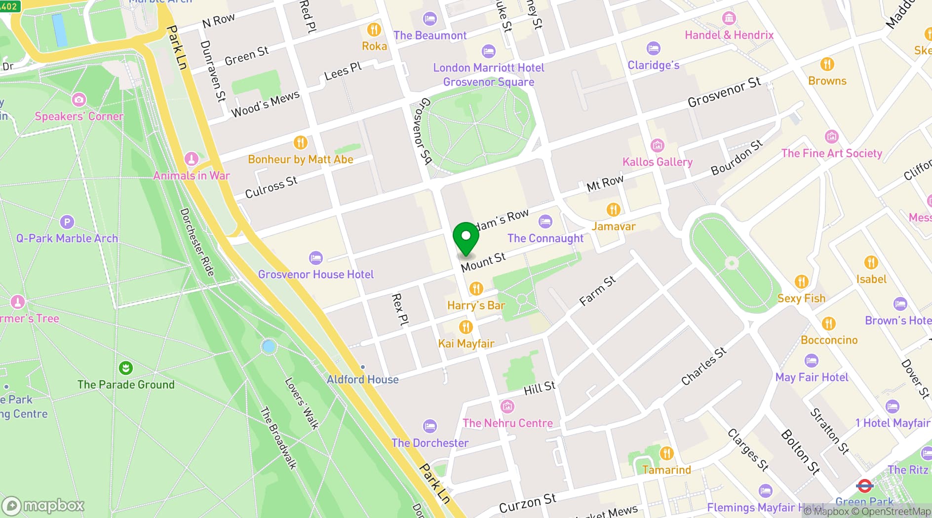 Map showing  Mount St Restaurant
