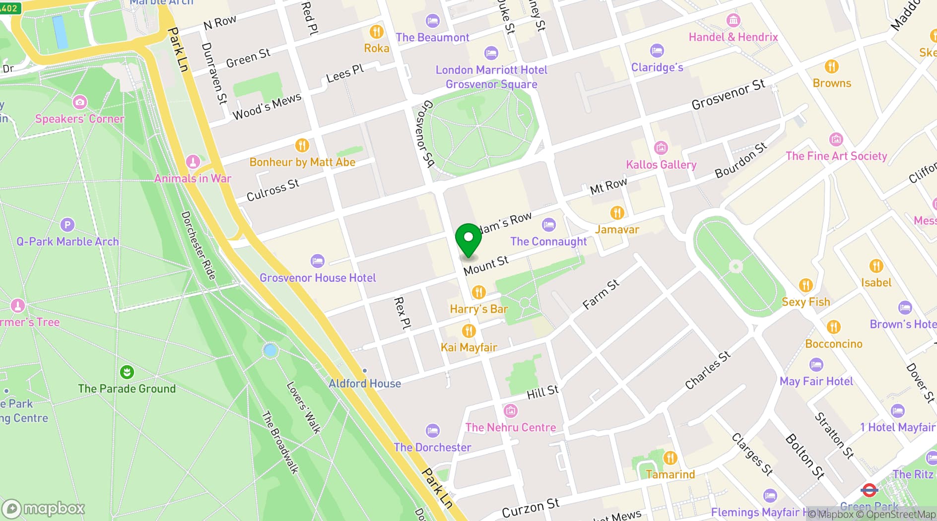 Map showing Mount St. Restaurant