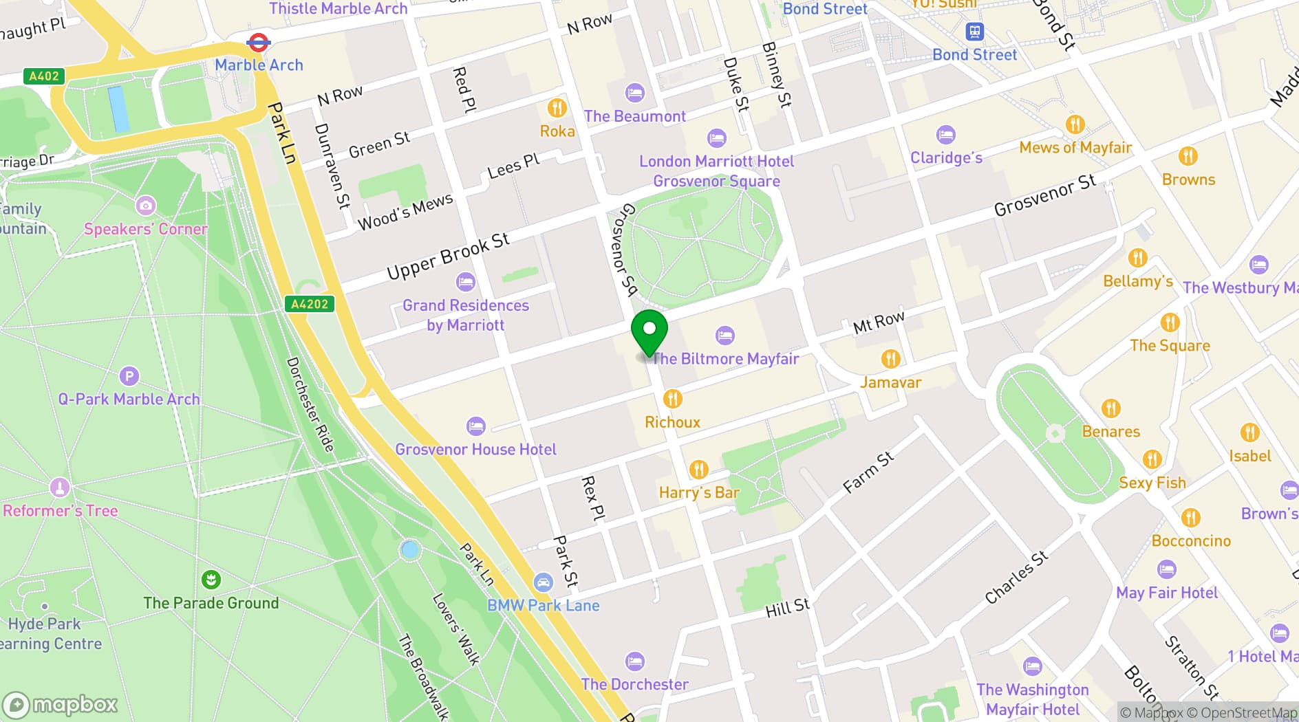 Map showing 34 Mayfair