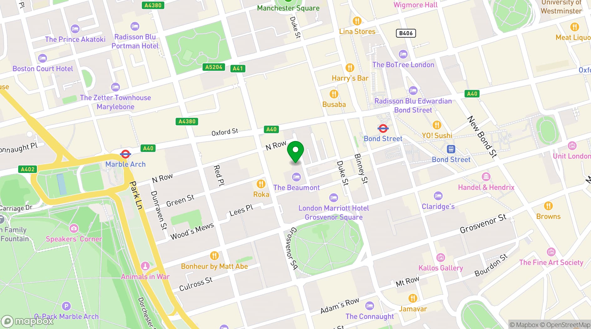 Map showing Danceworks London