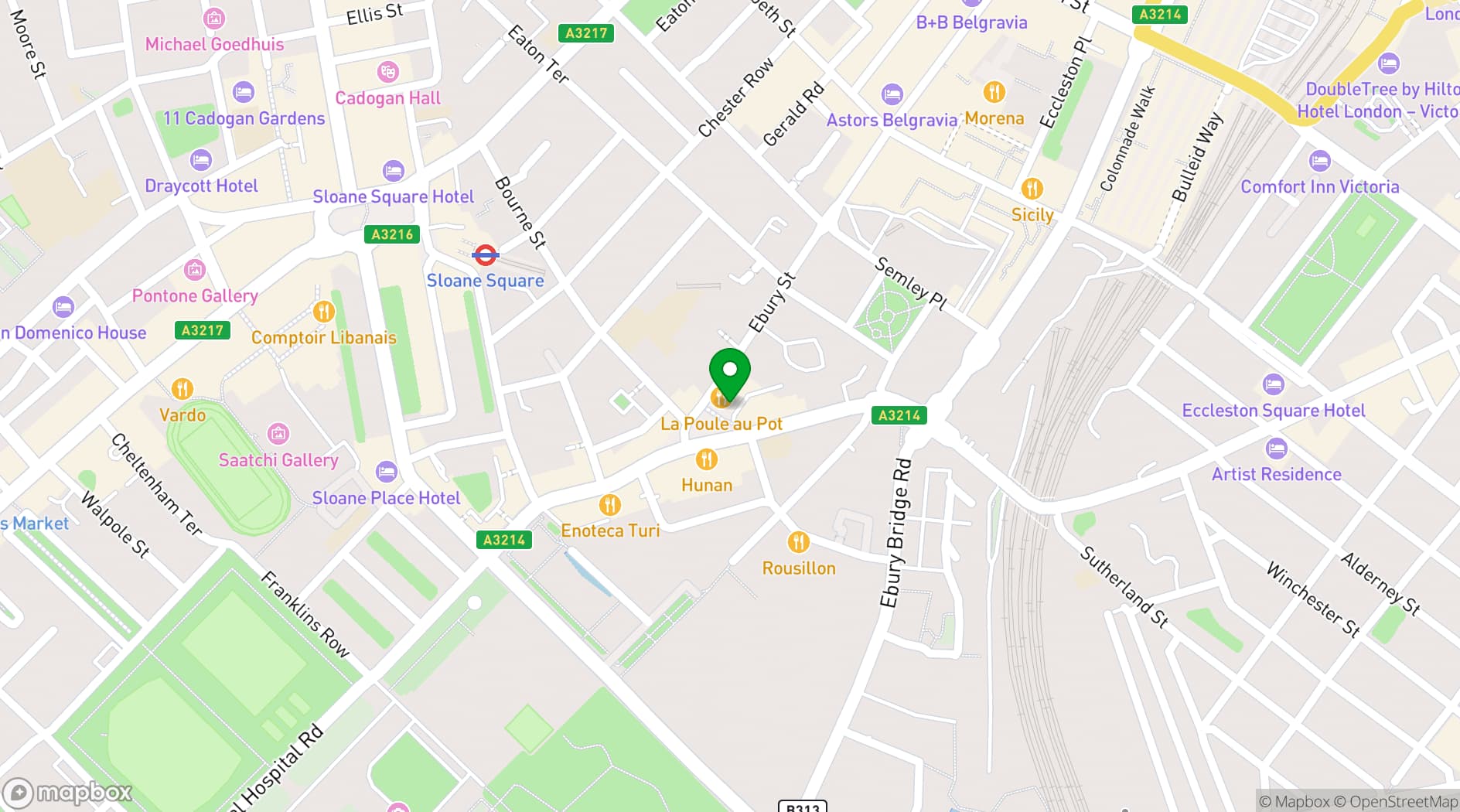 Map showing No. 11 Pimlico Road