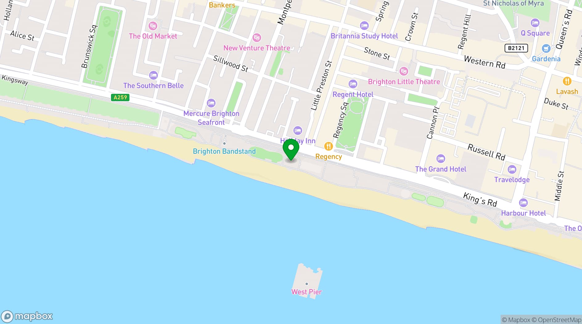 Map showing The Seahorse Brighton