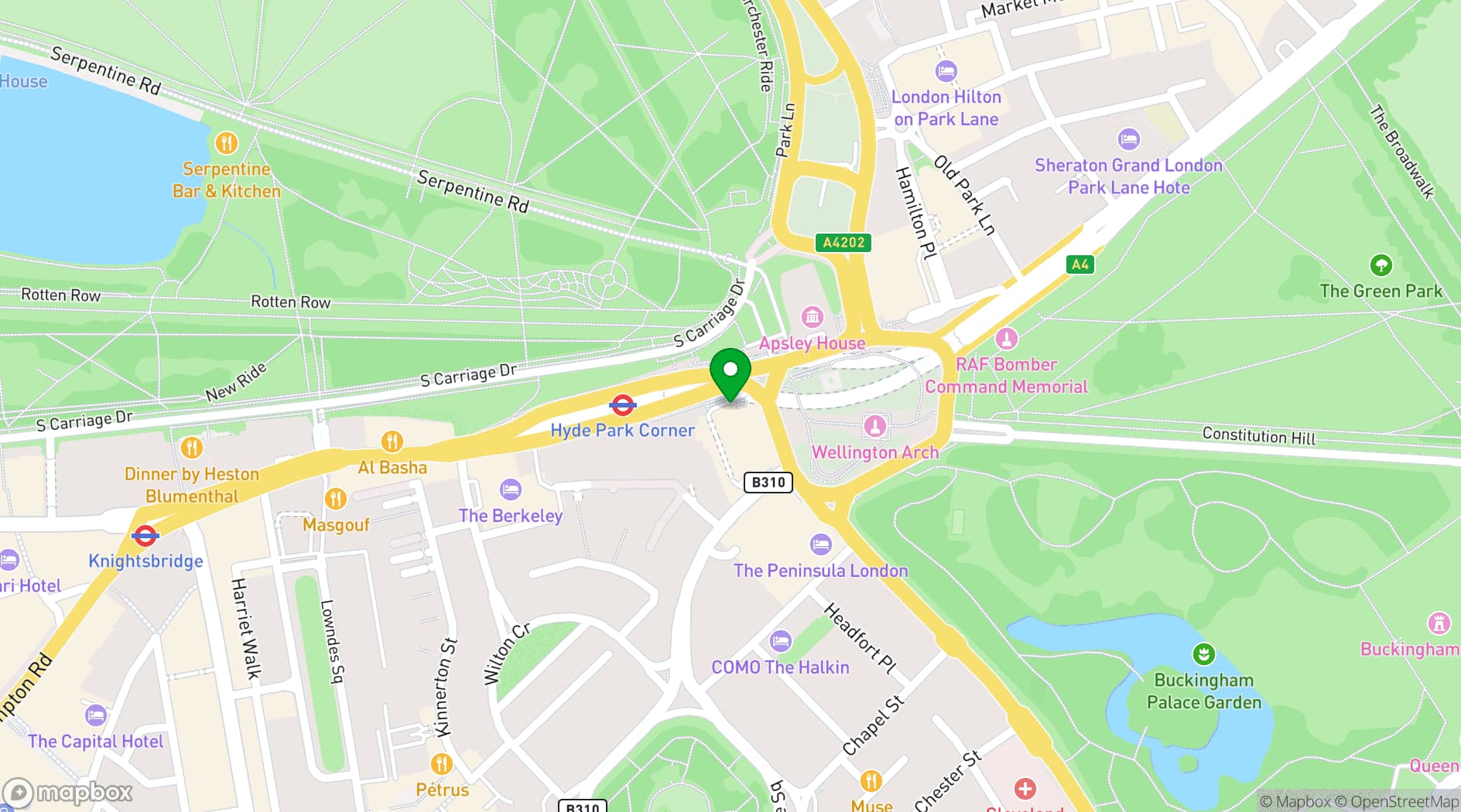Map showing The Lanesborough London