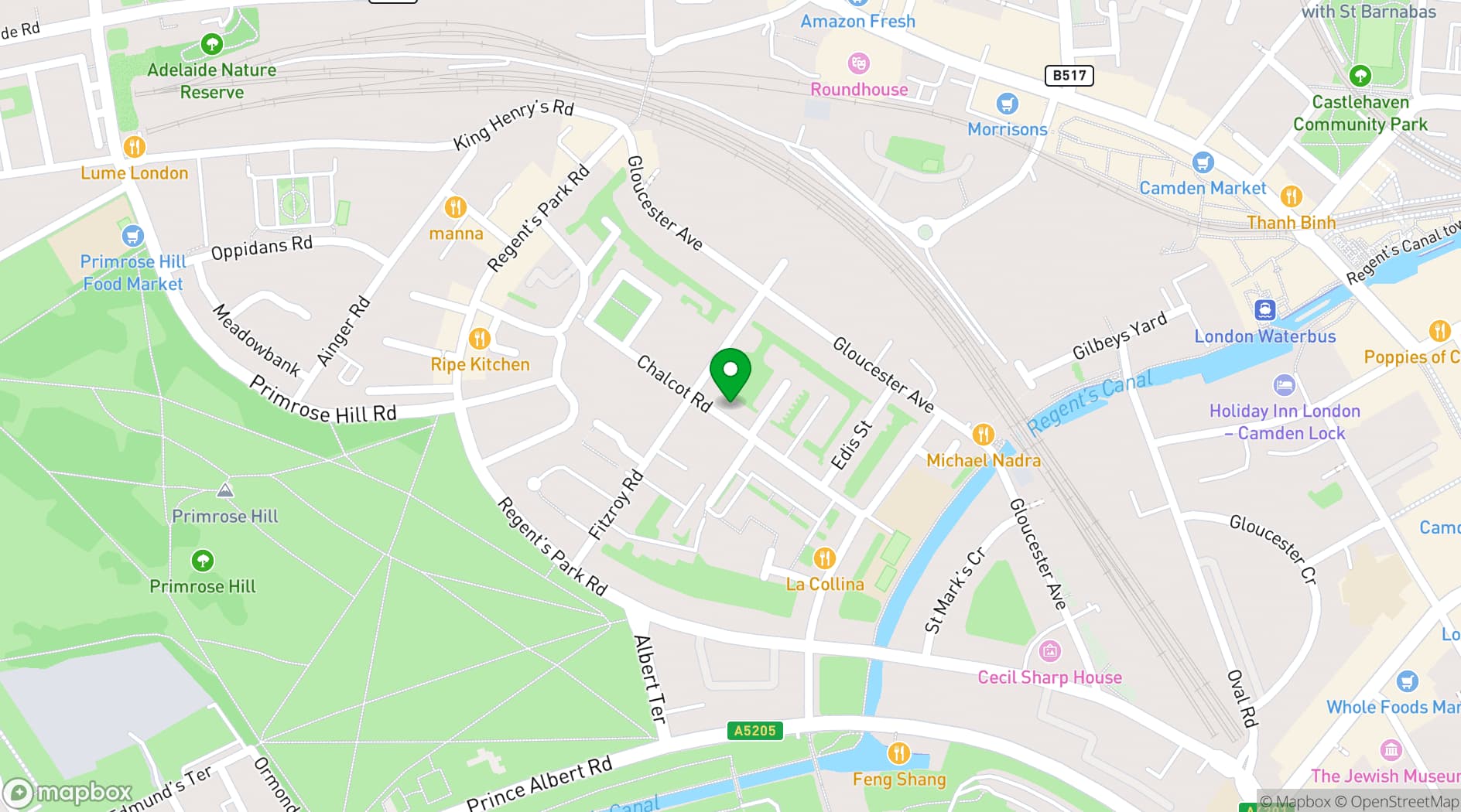 Map showing The Princess of Wales Pub 