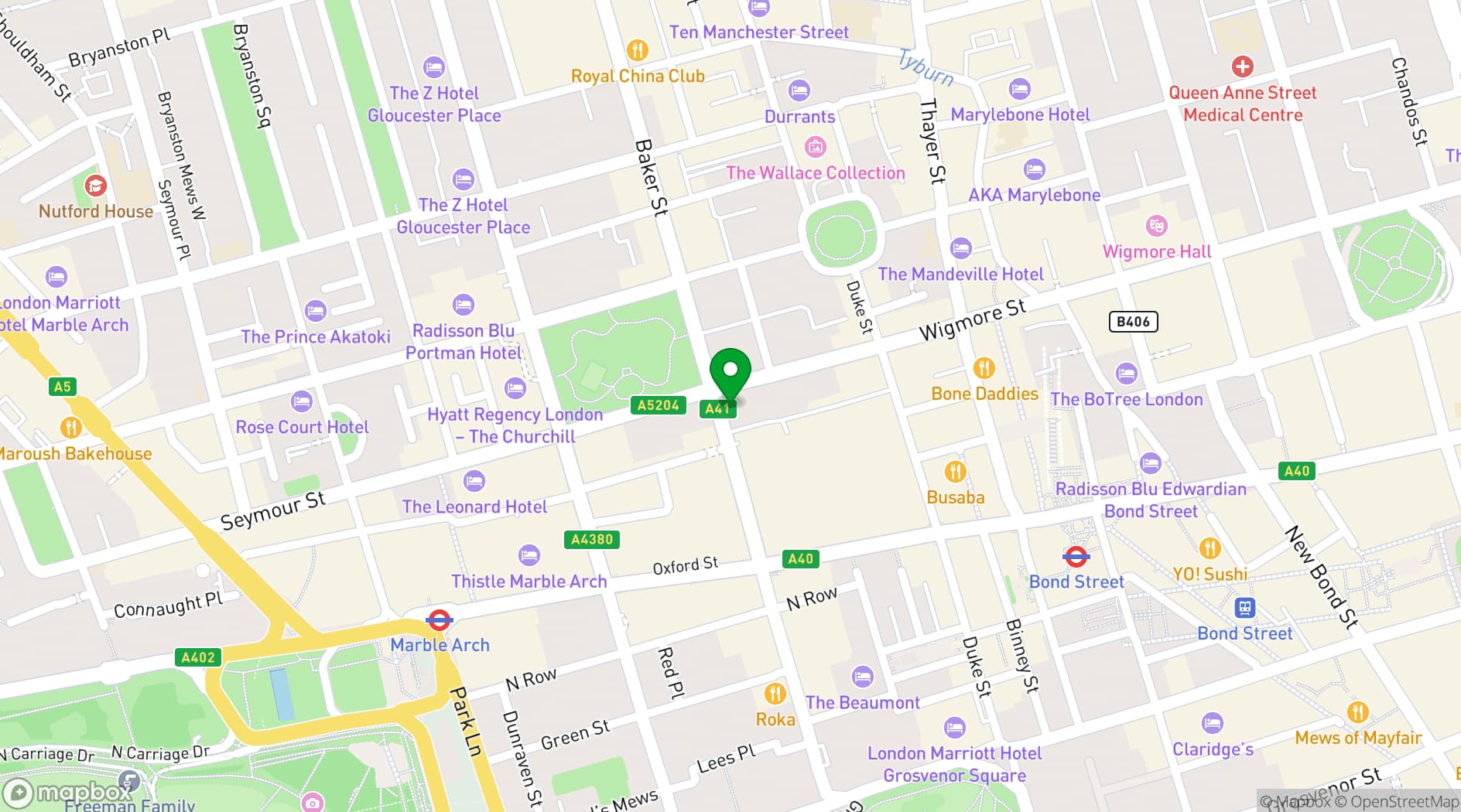 Map showing UNTIL MaRylebone