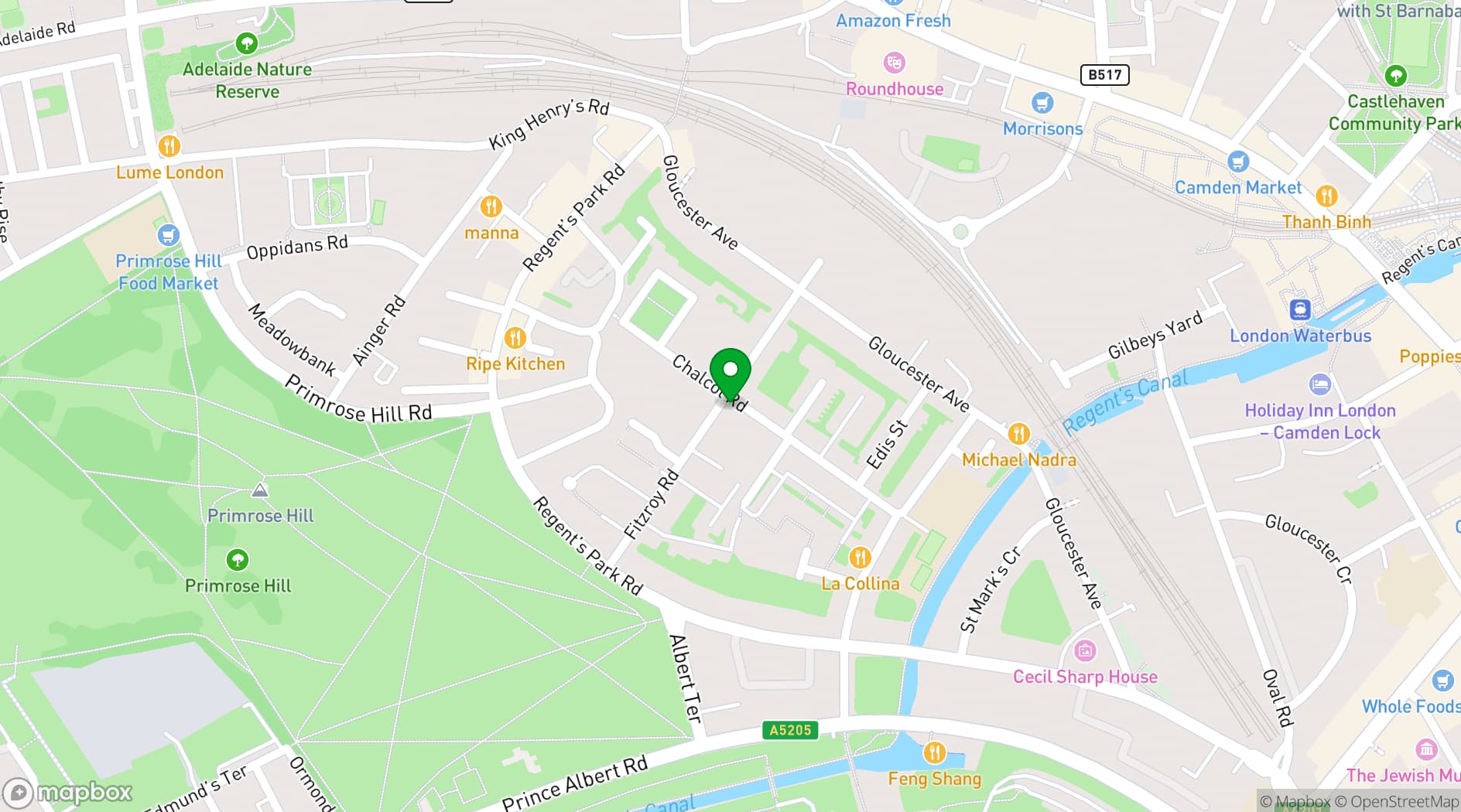 Map showing Sam's Cafe