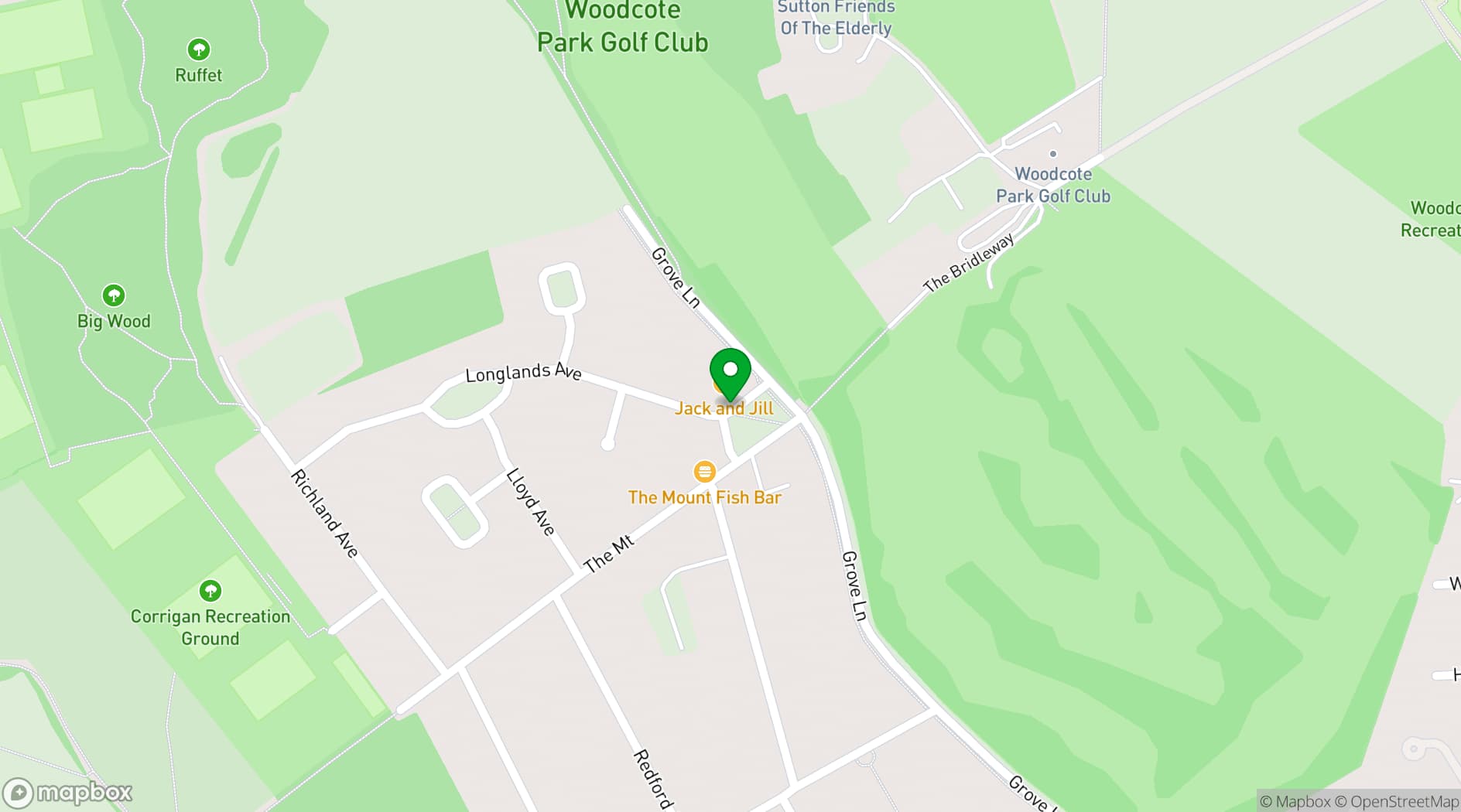 Map showing Rossi's Coffee Shop & Sandwich Bar