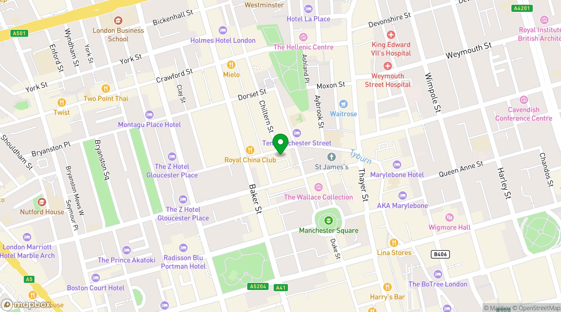 Map showing Bellazul restaurant & bar 