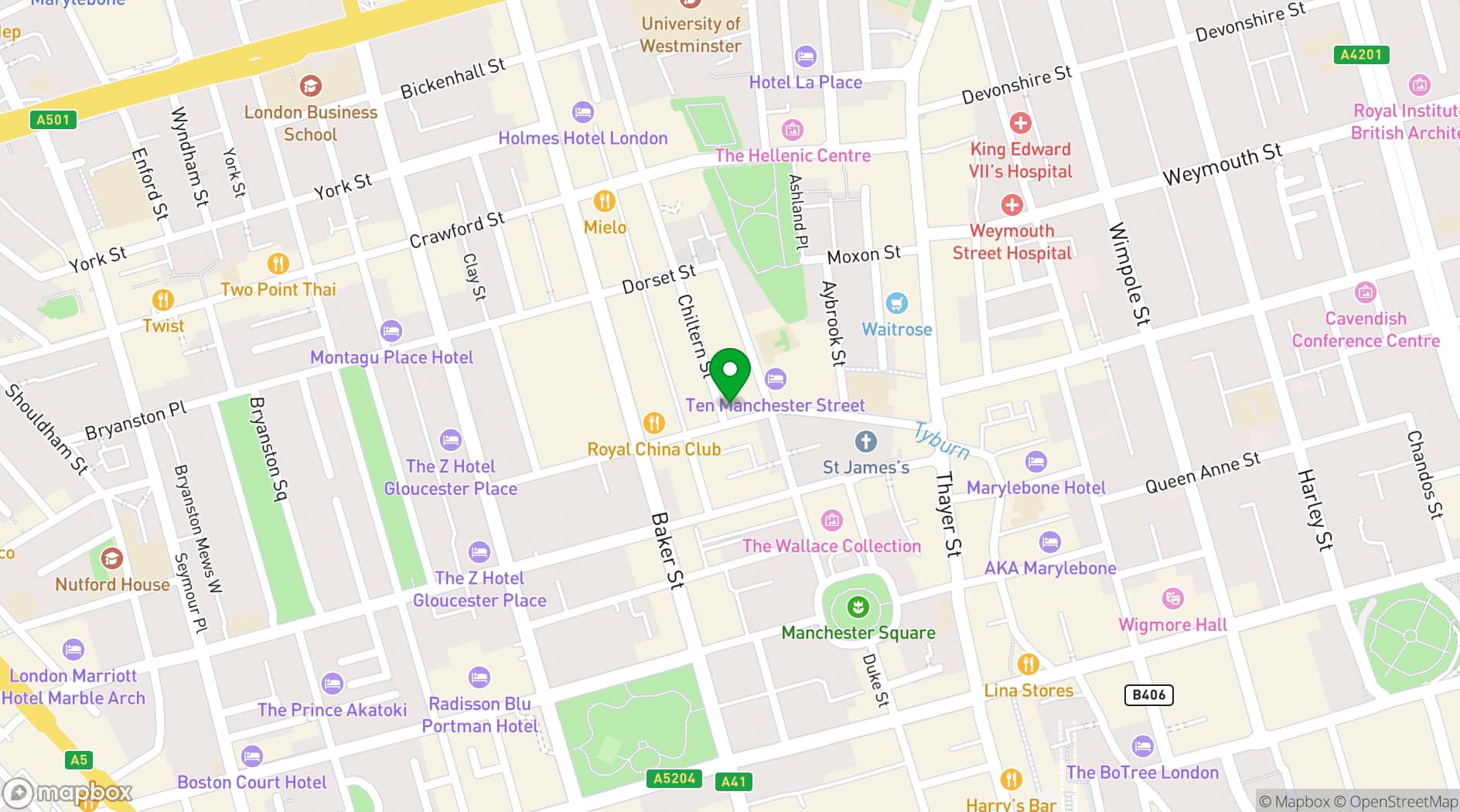 Map showing Purl London
