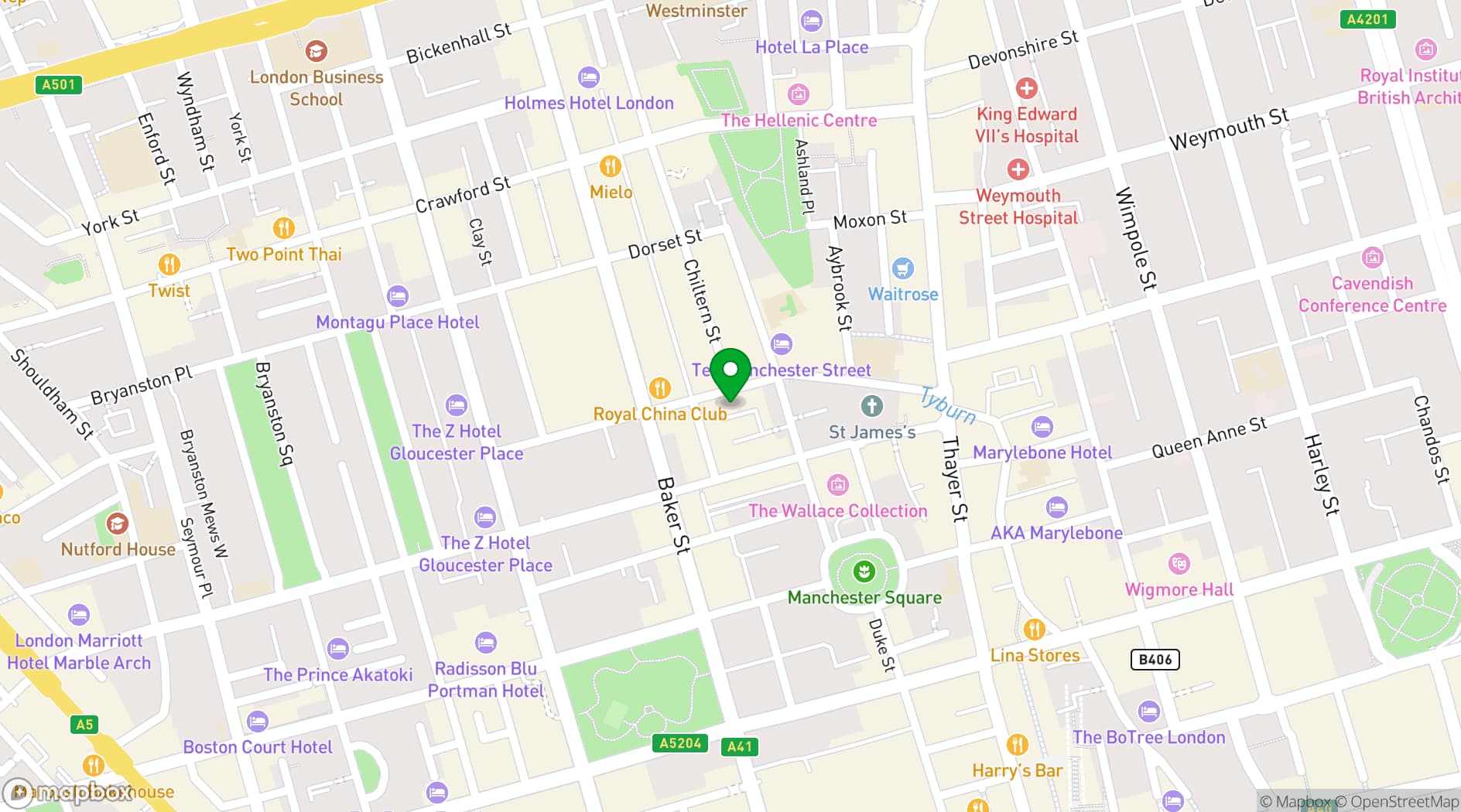 Map showing Pearl Lemon Catering