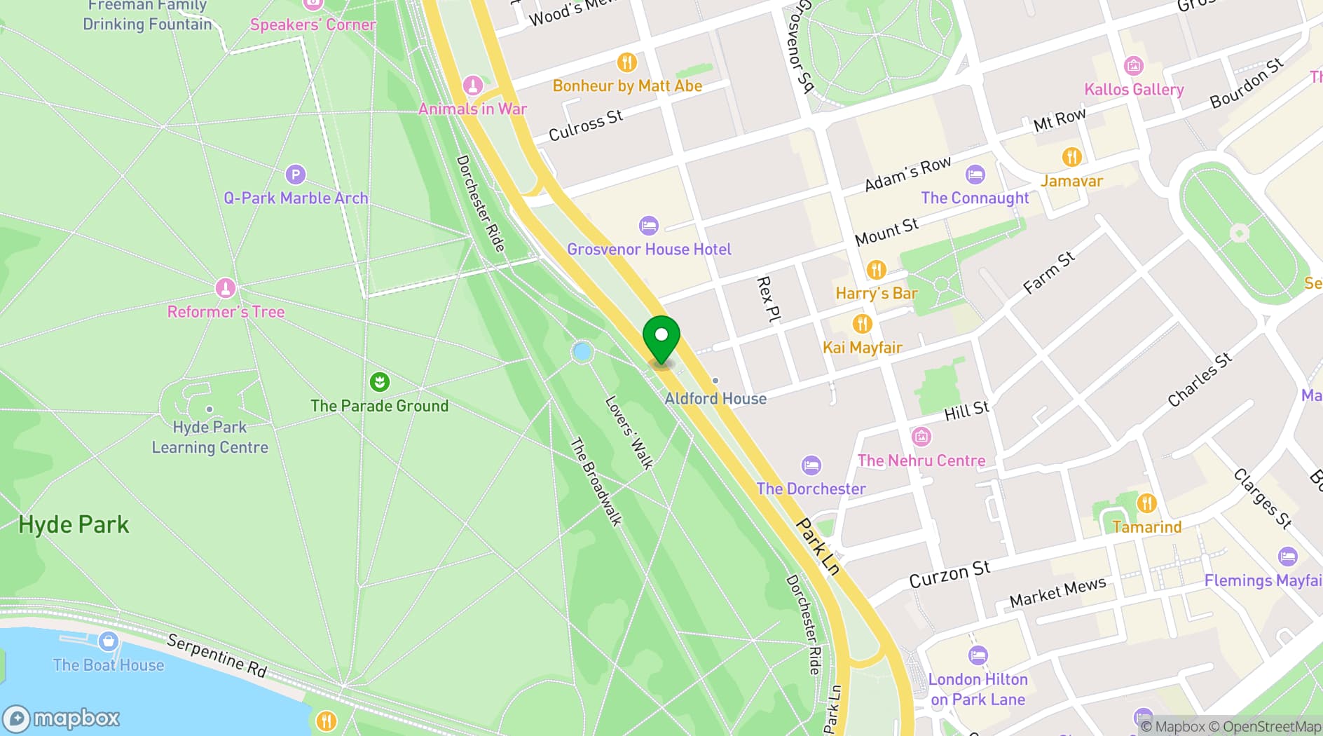Map showing Theo Randall at the InterContinental