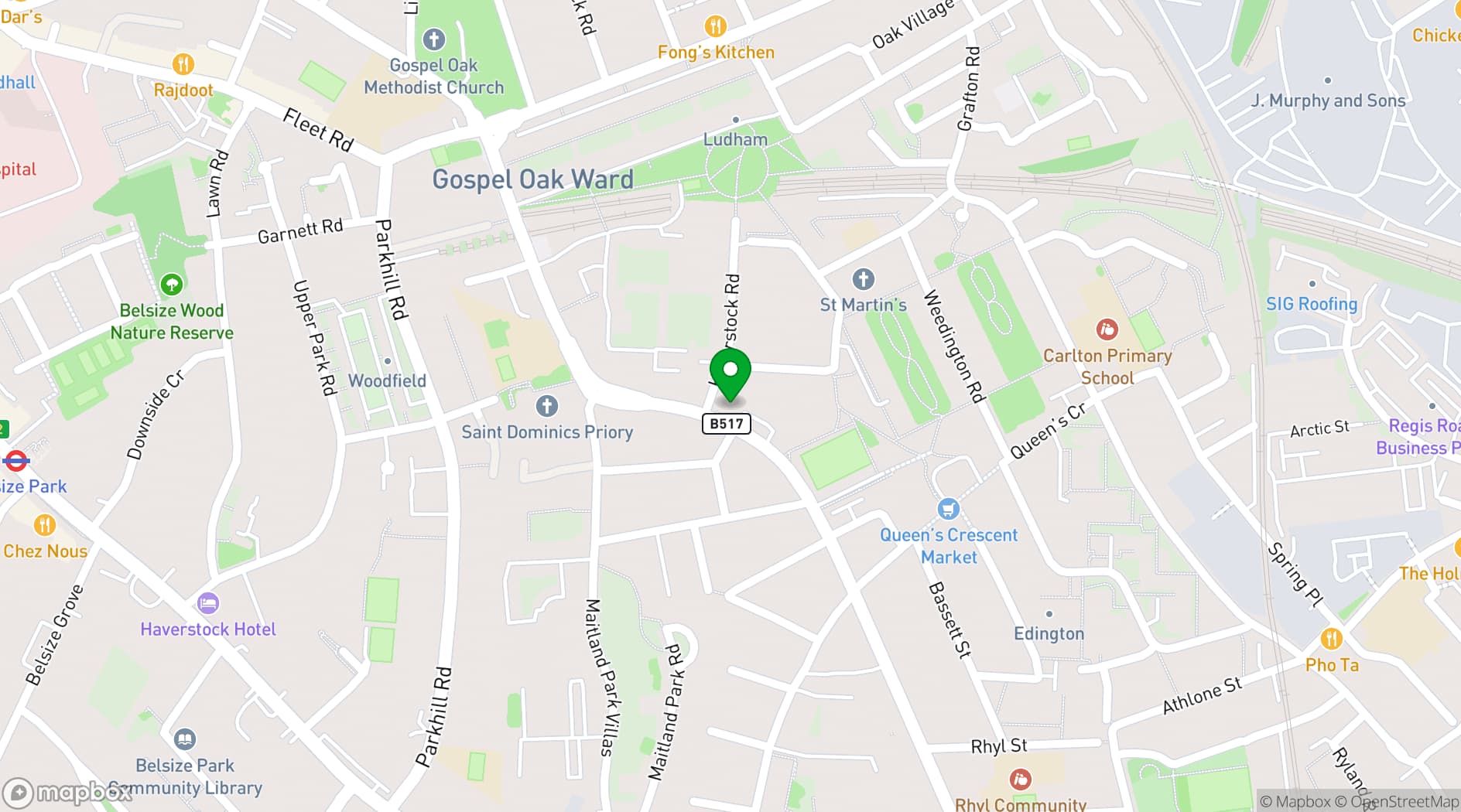 Map showing The Gipsy Queen