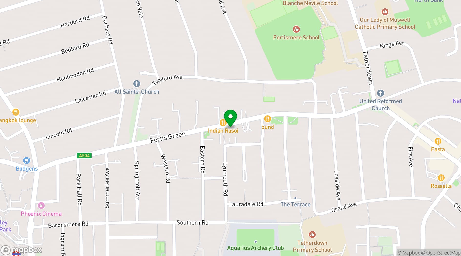 Map showing Clissold Arms