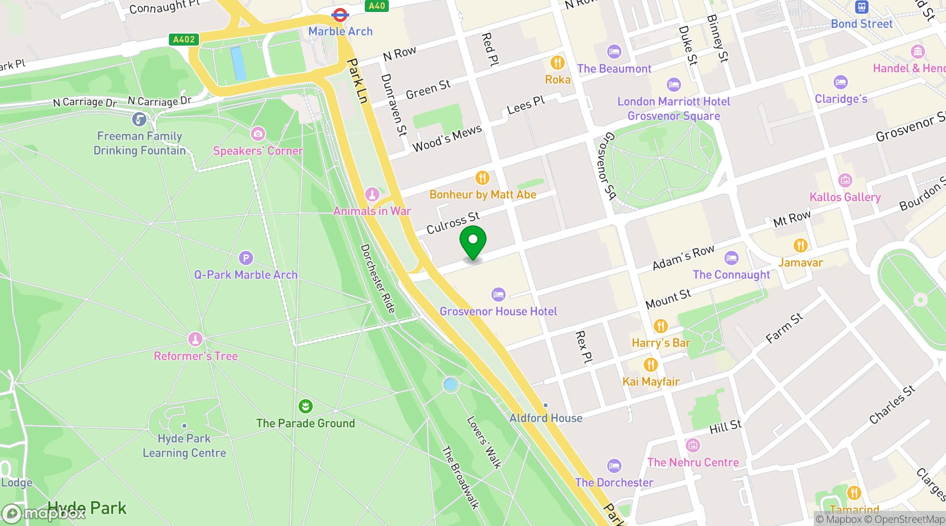 Map showing Corrigan's Mayfair