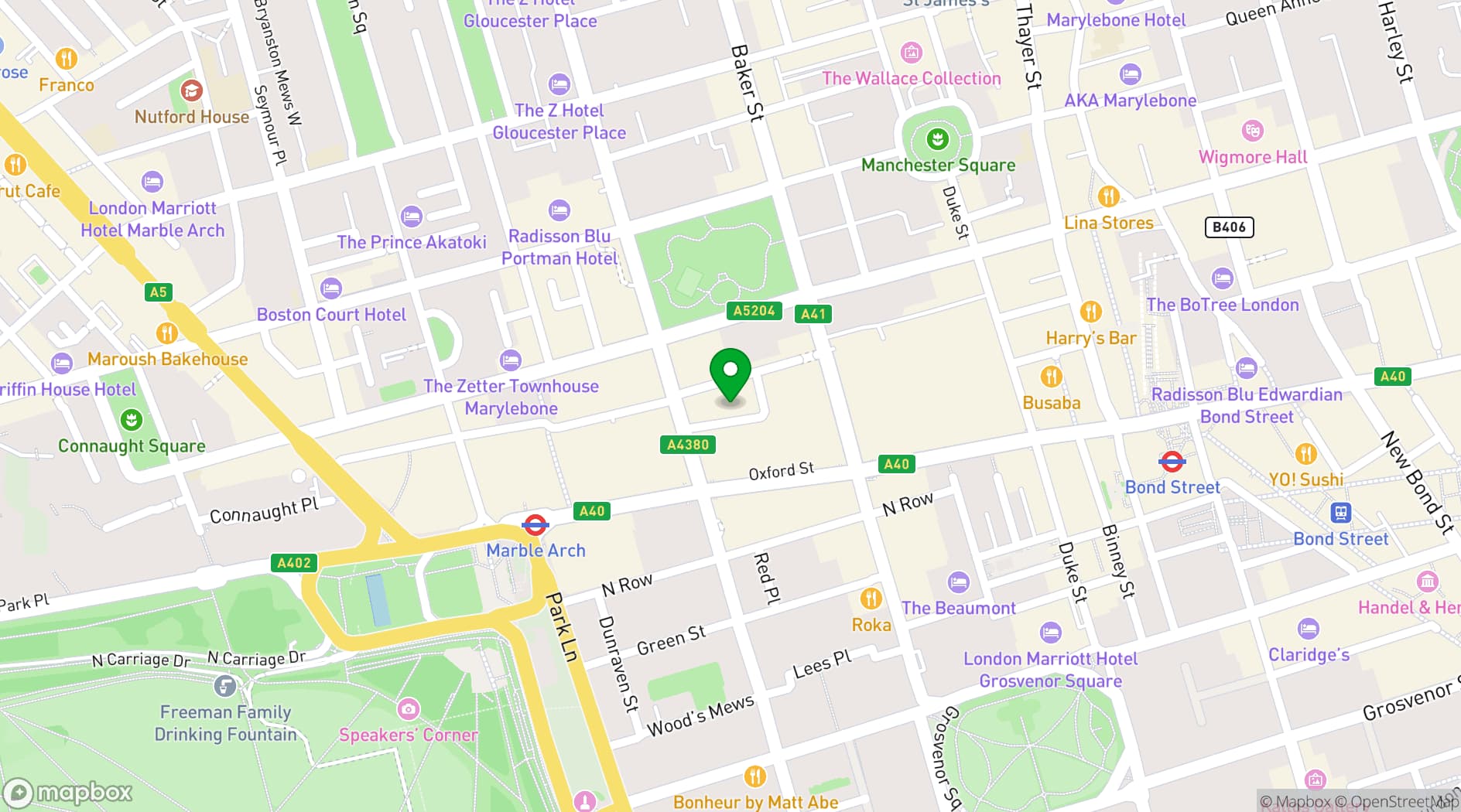 Map showing Radisson Blu Edwardian Sussex 
