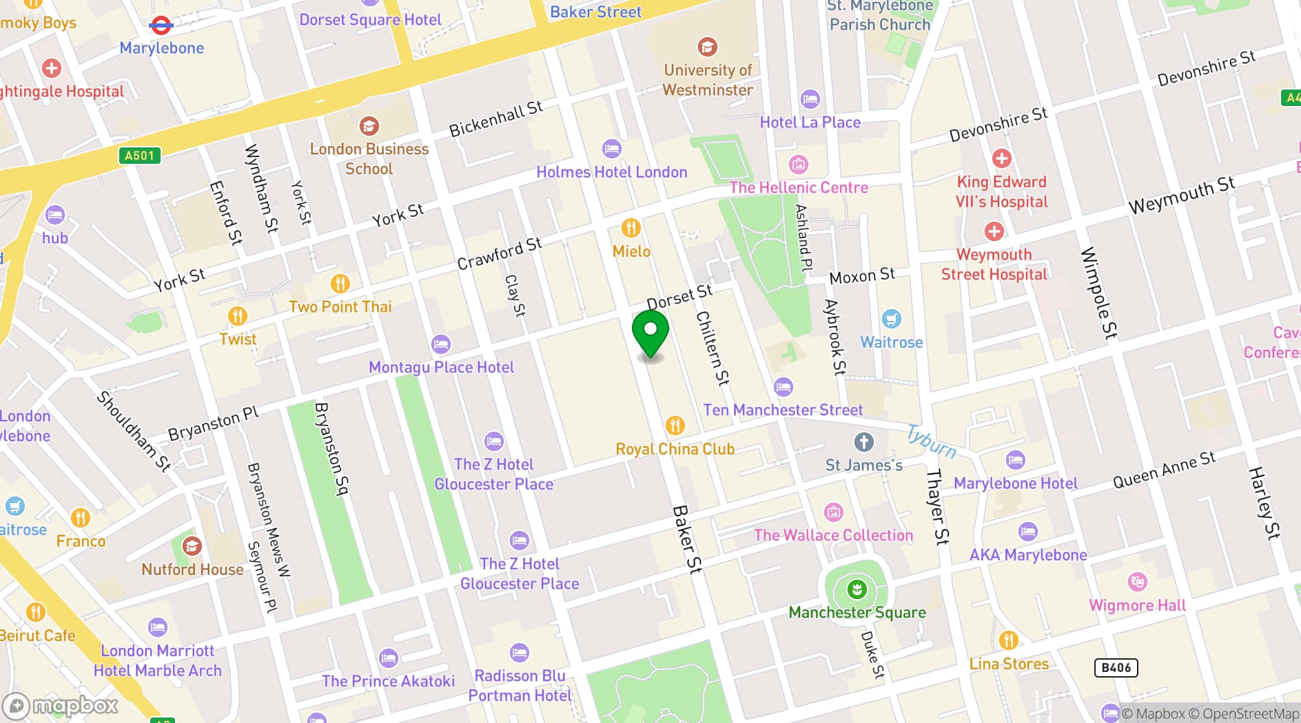 Map showing Gallery House