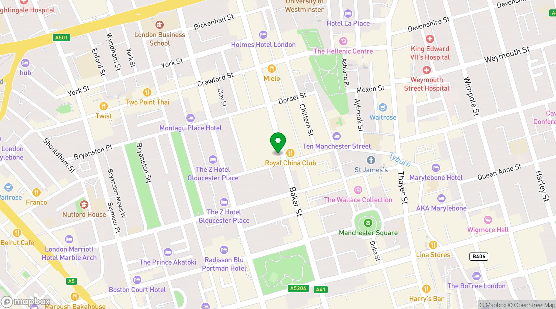 Map showing Bright Courtyard Club