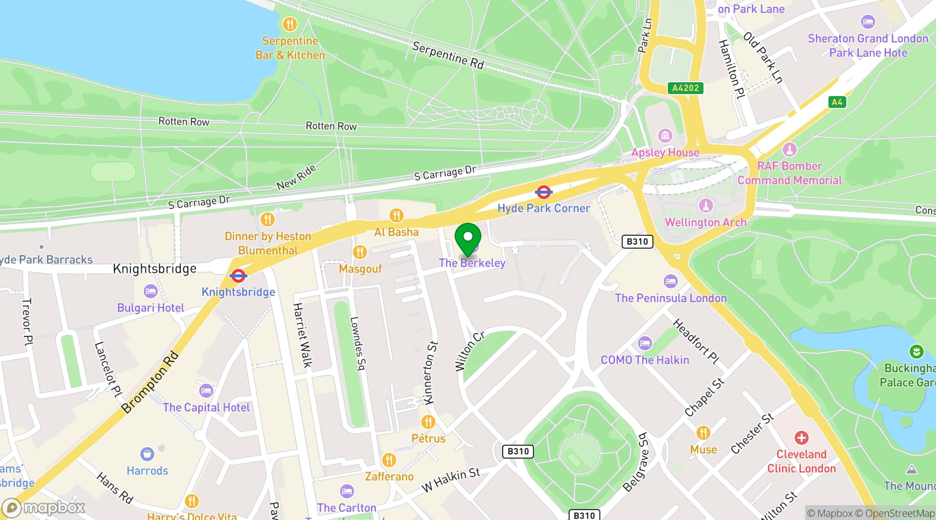 Map showing La Môme London