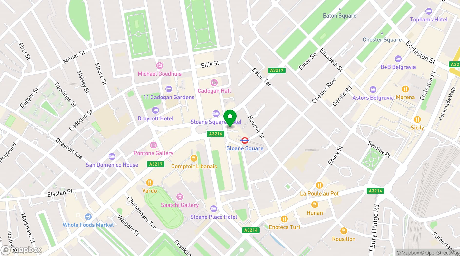 Map showing Royal Court Theatre