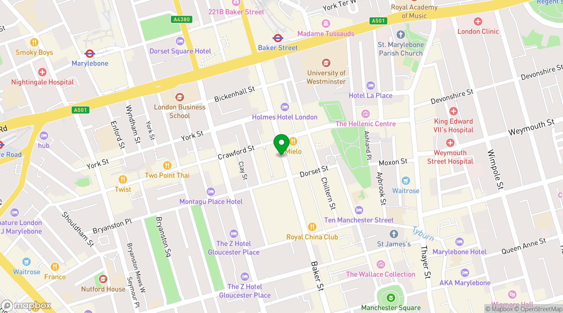 Map showing Graham Hunter Gallery