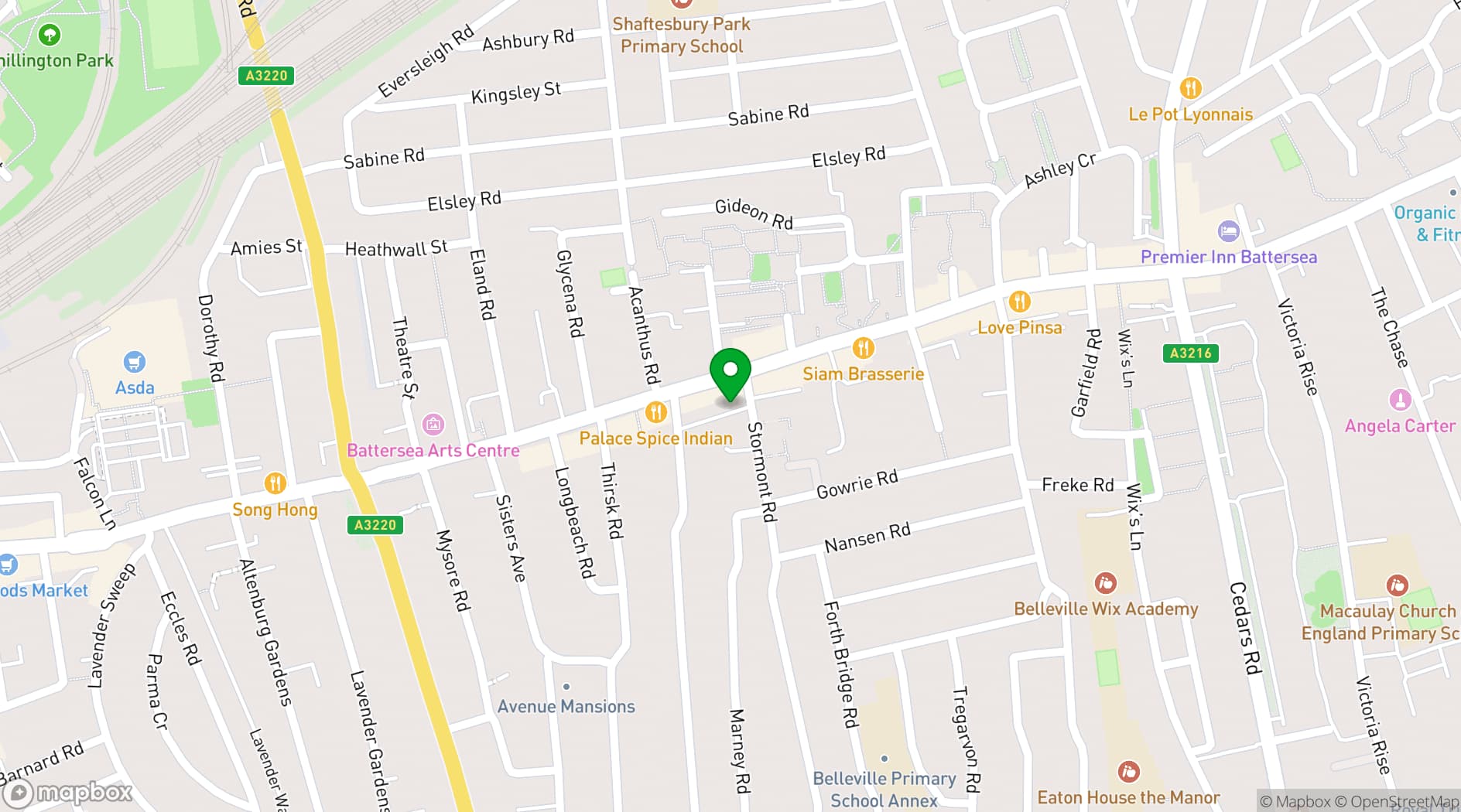 Map showing Out of Office