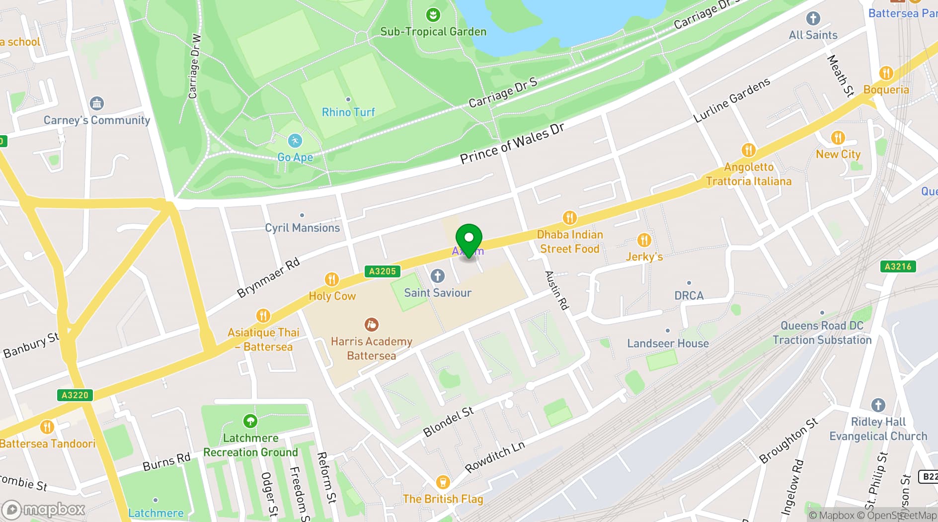 Map showing Lost Society Battersea