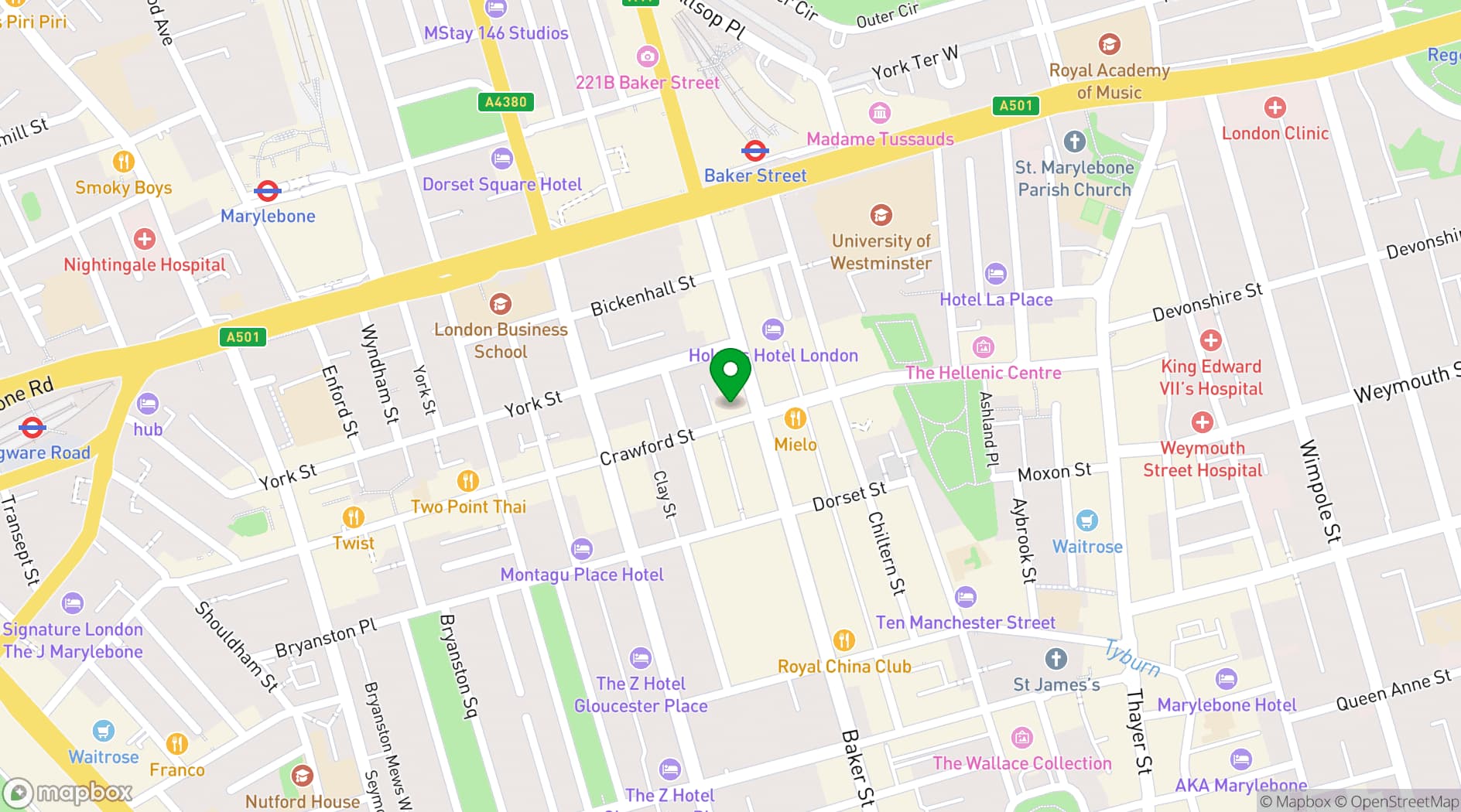 Map showing V.O LONDON