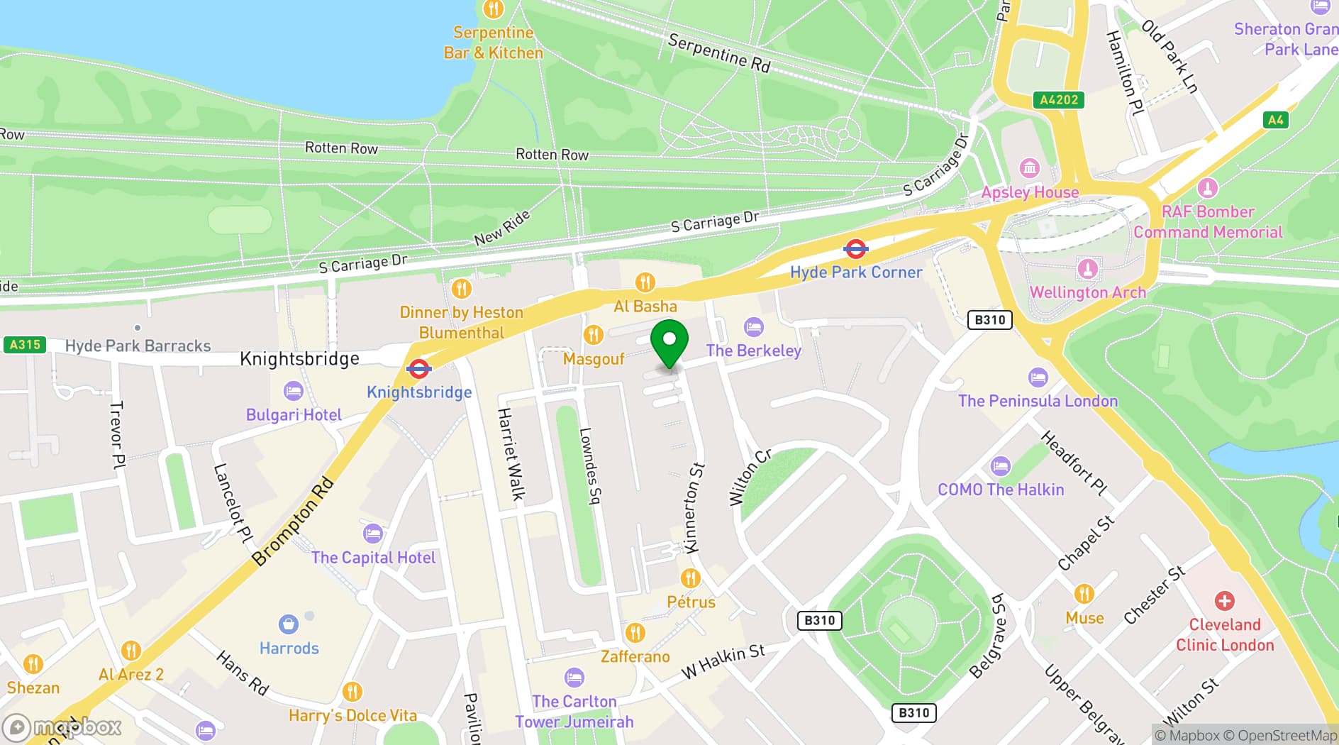 Map showing The Wilton Arms