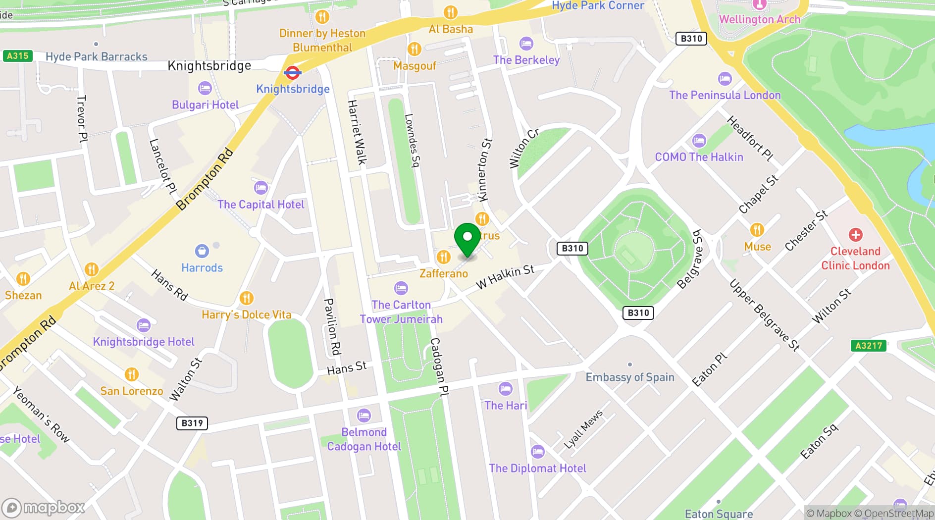 Map showing Pantechnicon