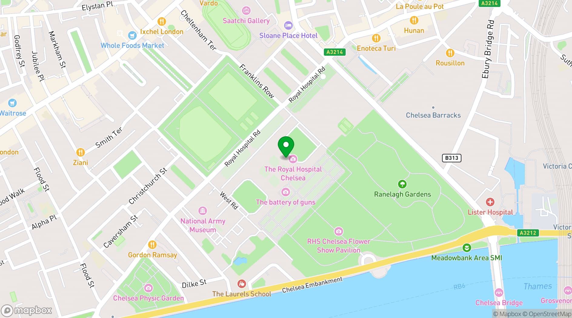 Map showing Chelsea Winter Village & Illuminations — Corporate Christmas Parties