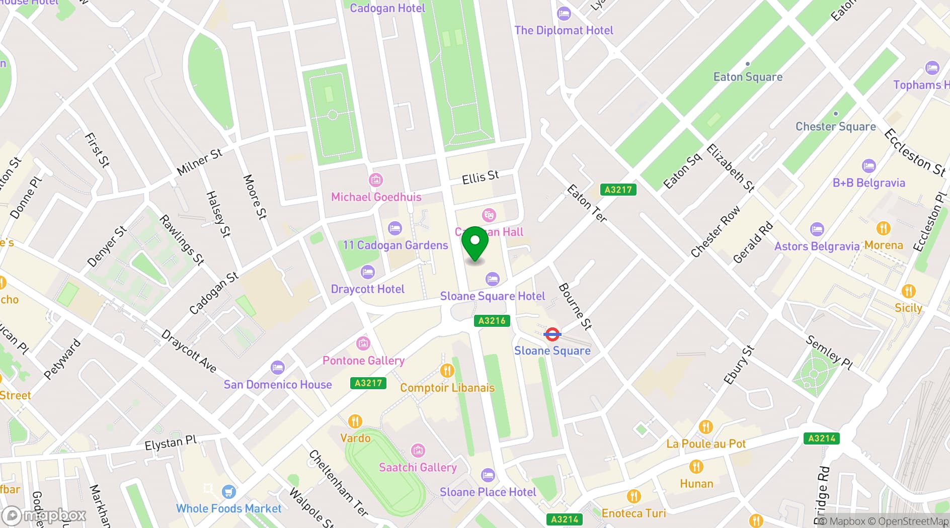 Map showing Holy Trinity Church Hall
