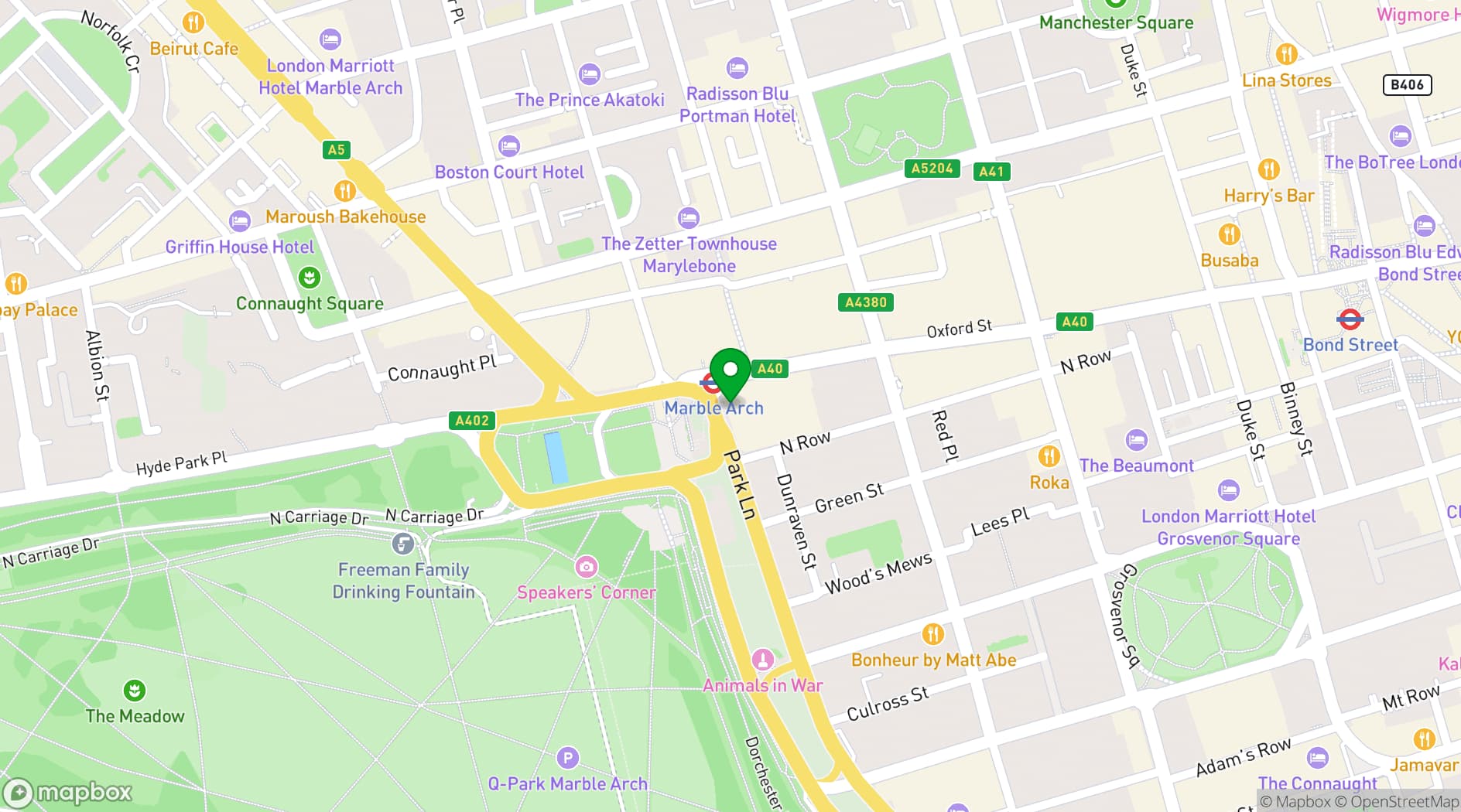 Map showing 141 Park Lane
