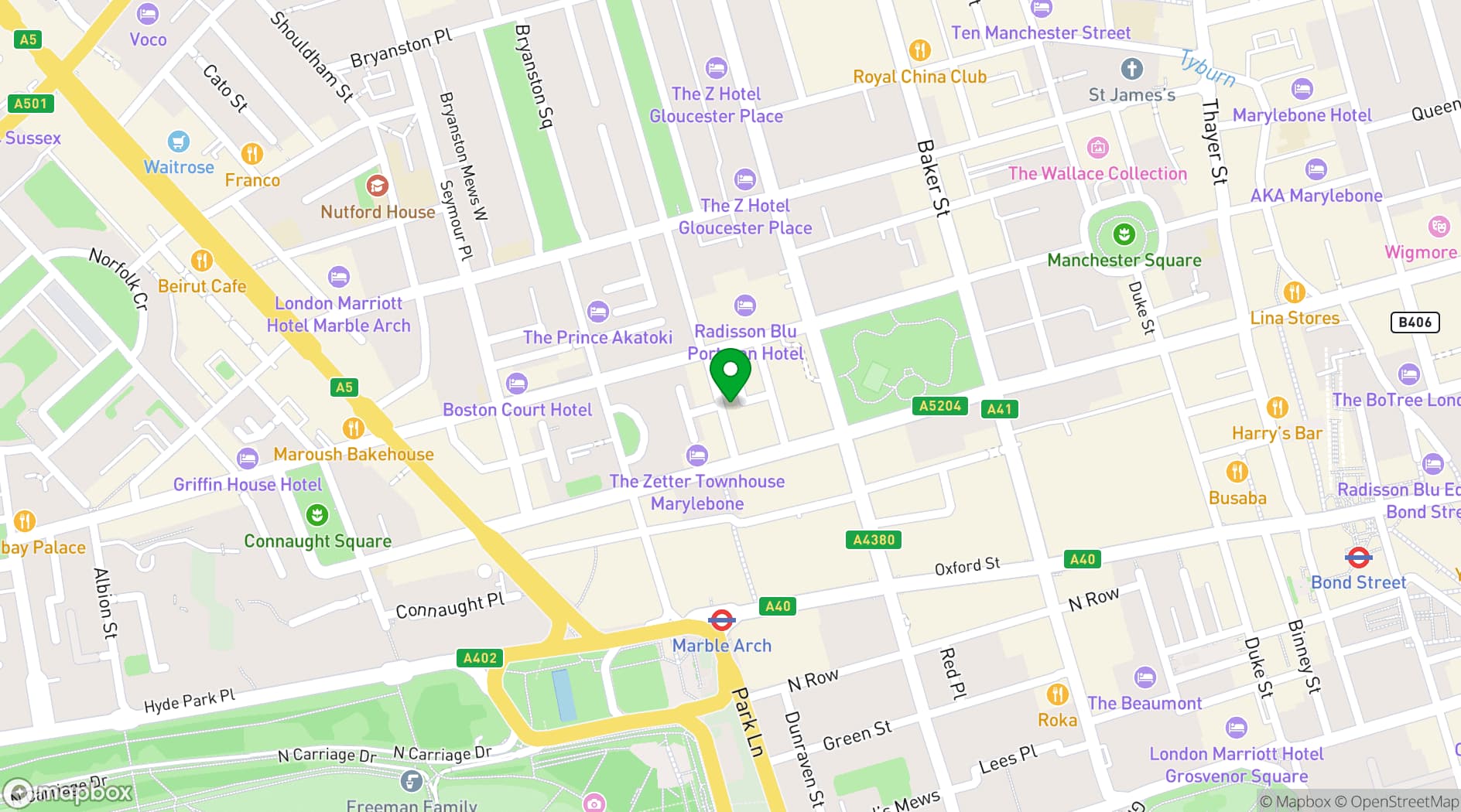 Map showing The Grazing Goat