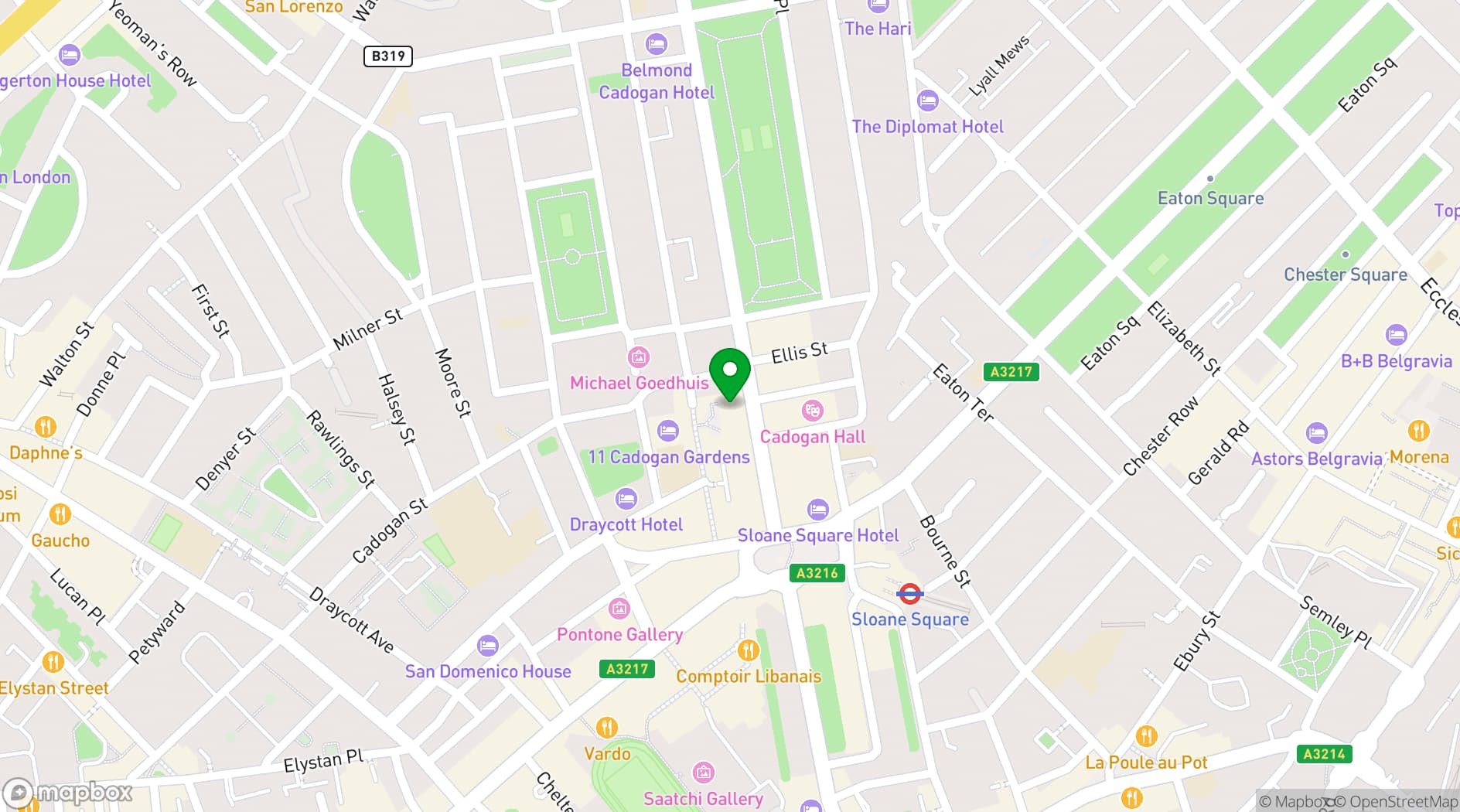 Map showing Azzurra Bar