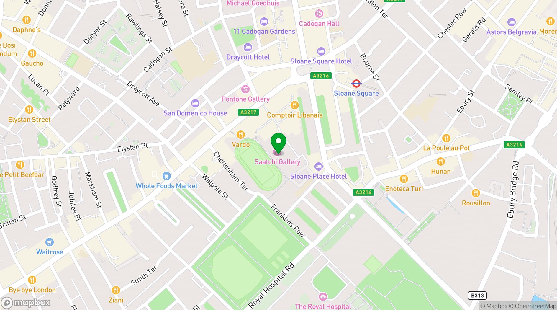 Map showing Saatchi Gallery
