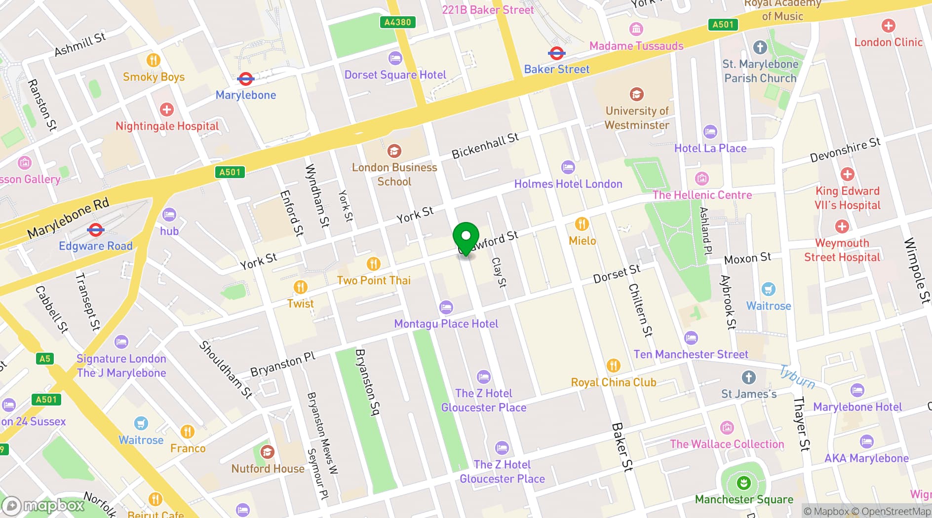 Map showing Space 88