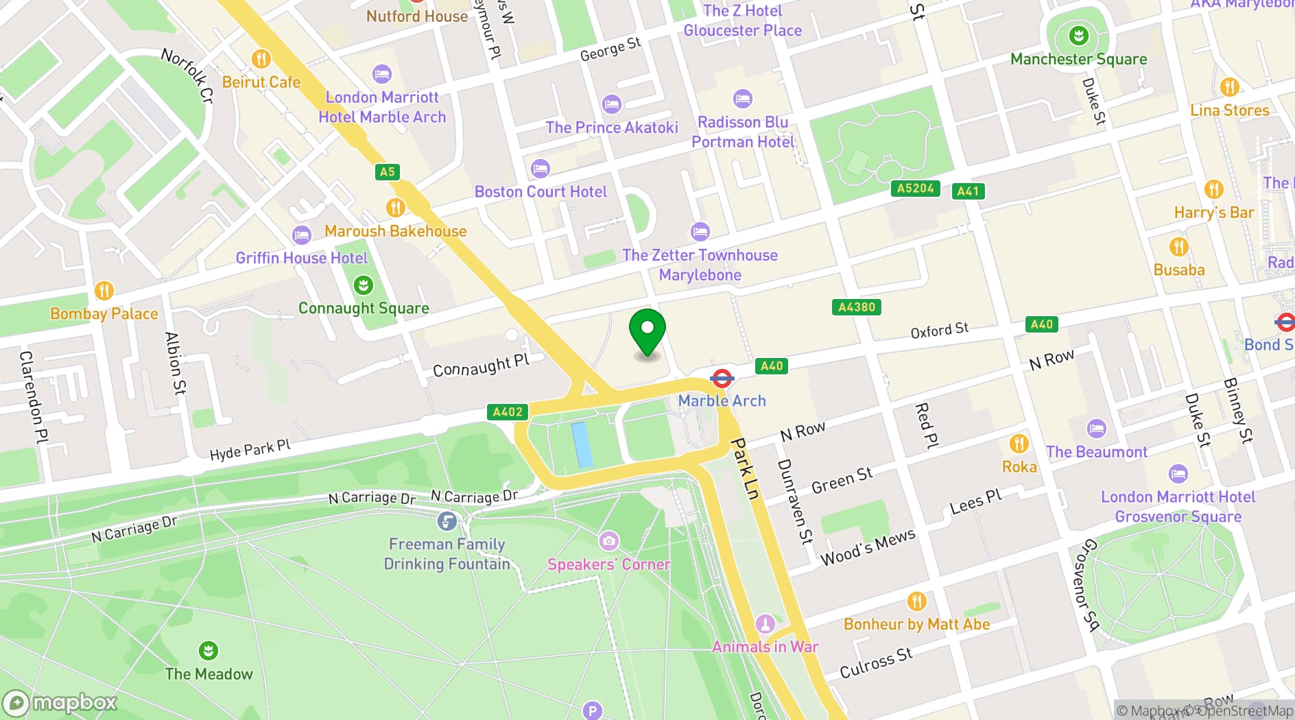 Map showing x+why – One Great Cumberland Place