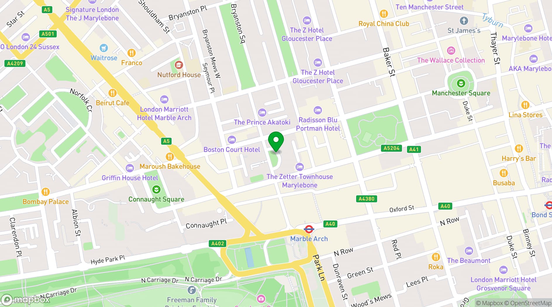 Map showing Montcalm Mayfair, Autograph Collection