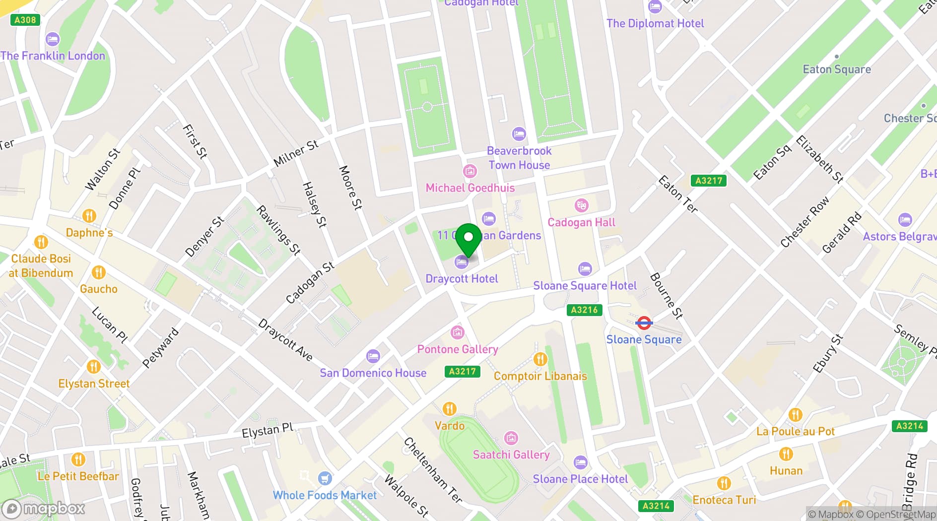 Map showing The Chelsea Townhouse