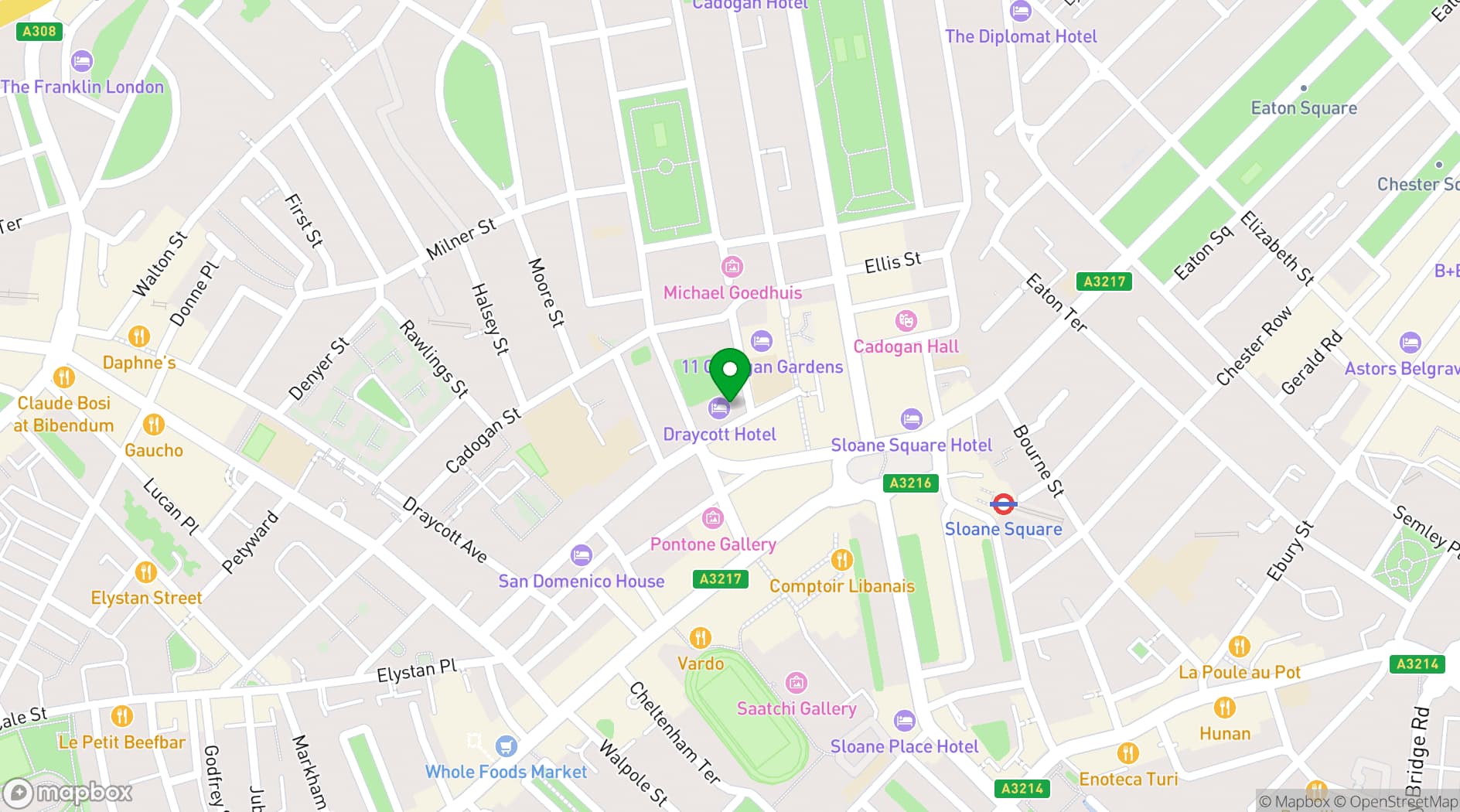 Map showing The Chelsea Townhouse