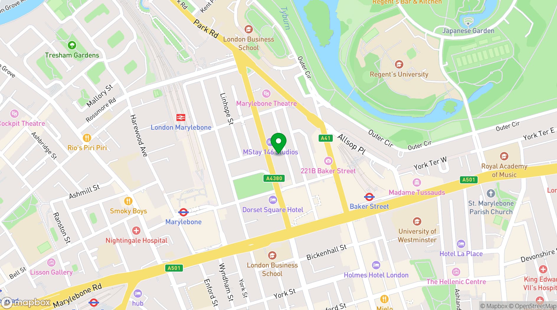 Map showing 35 Chagford Street