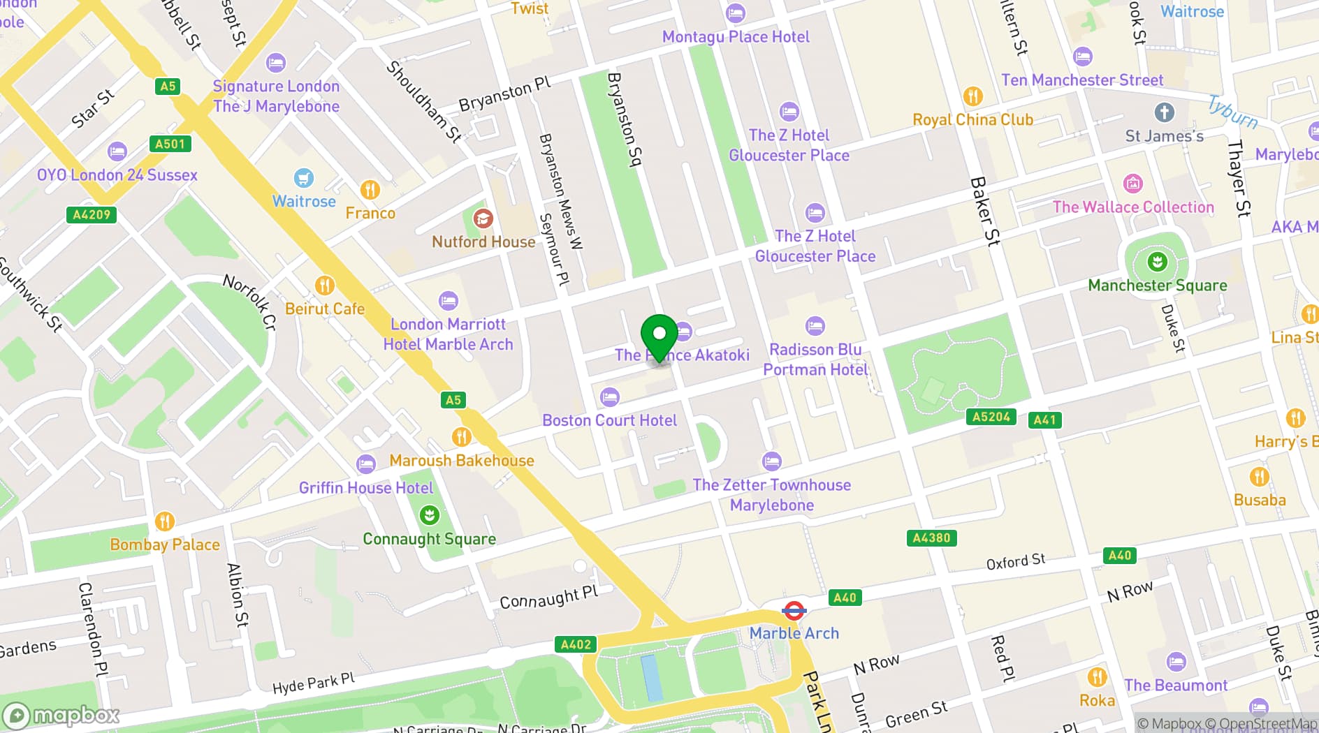 Map showing Montcalm Marble Arch