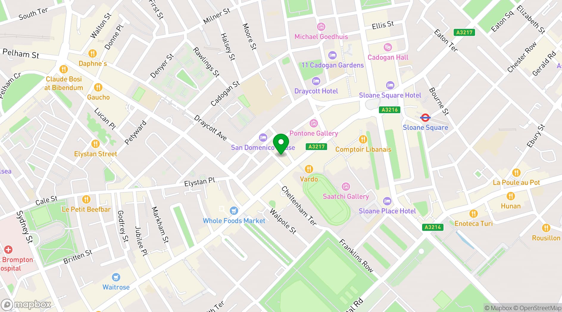 Map showing John Sandoe Books