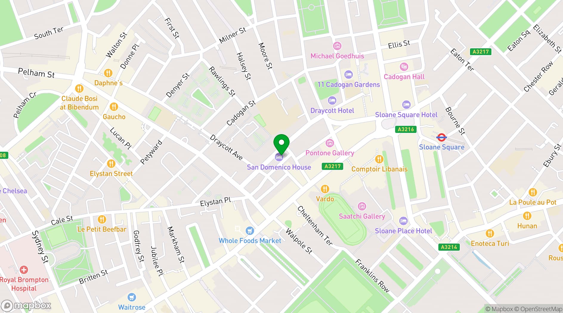 Map showing San Domenico House